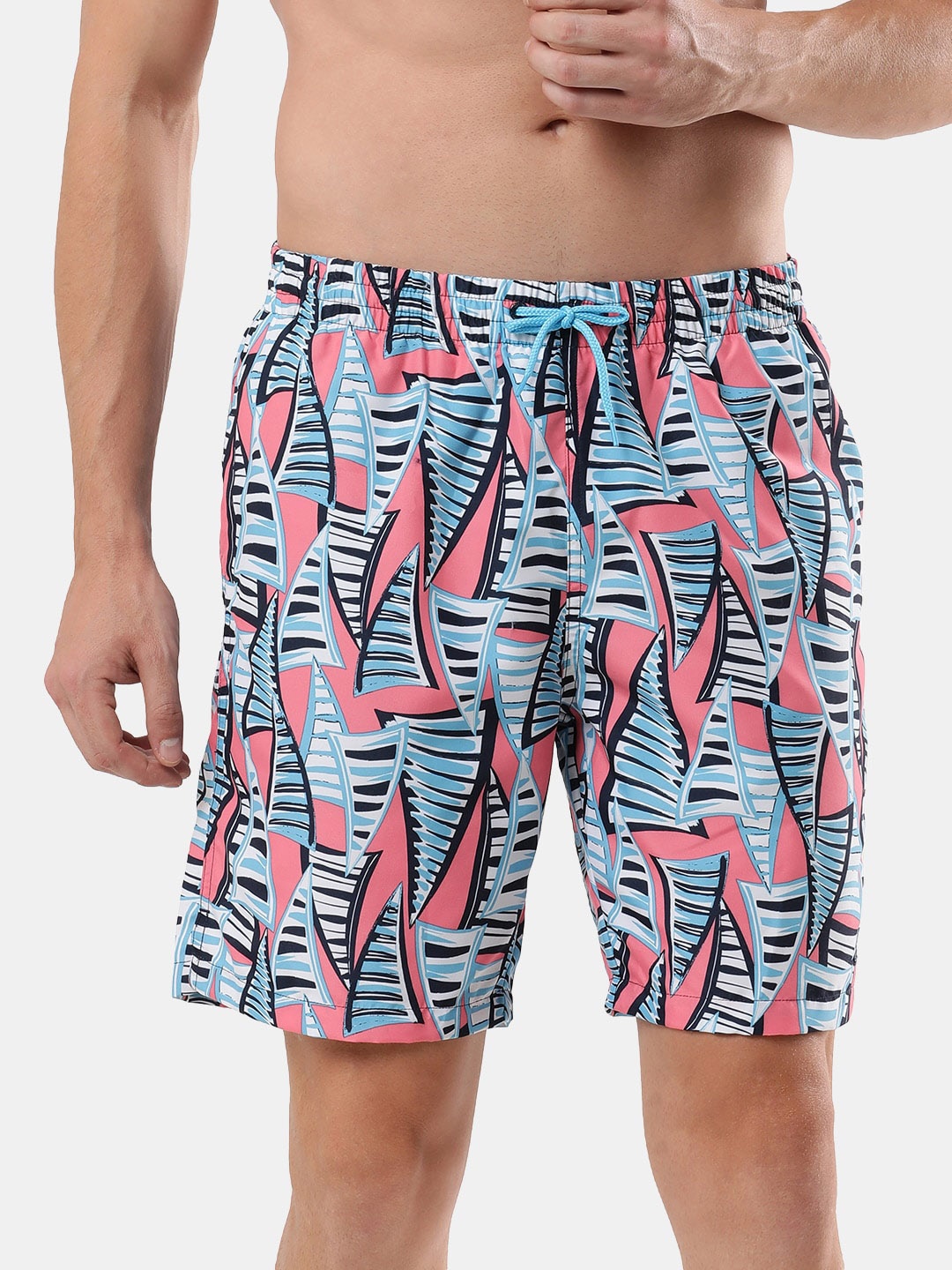

Speedo Men Printed High-Waist Swim Bottoms, Pink