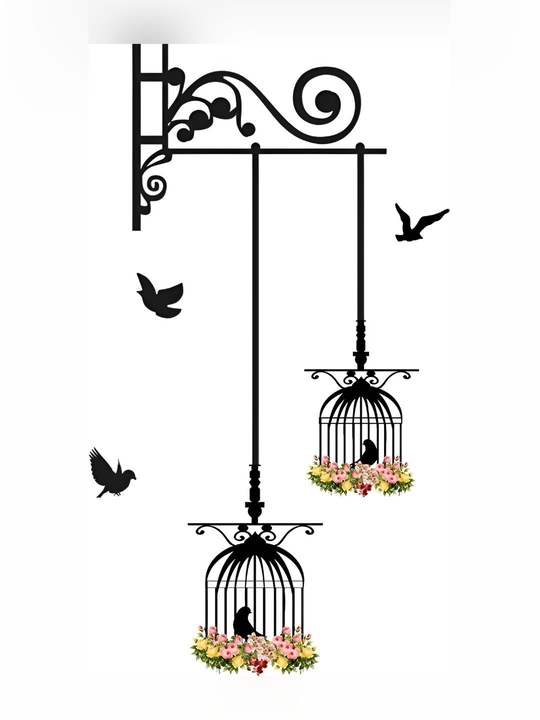 

Aquire Black & Pink Birds In Cage Self Adhesive Decals and Stickers
