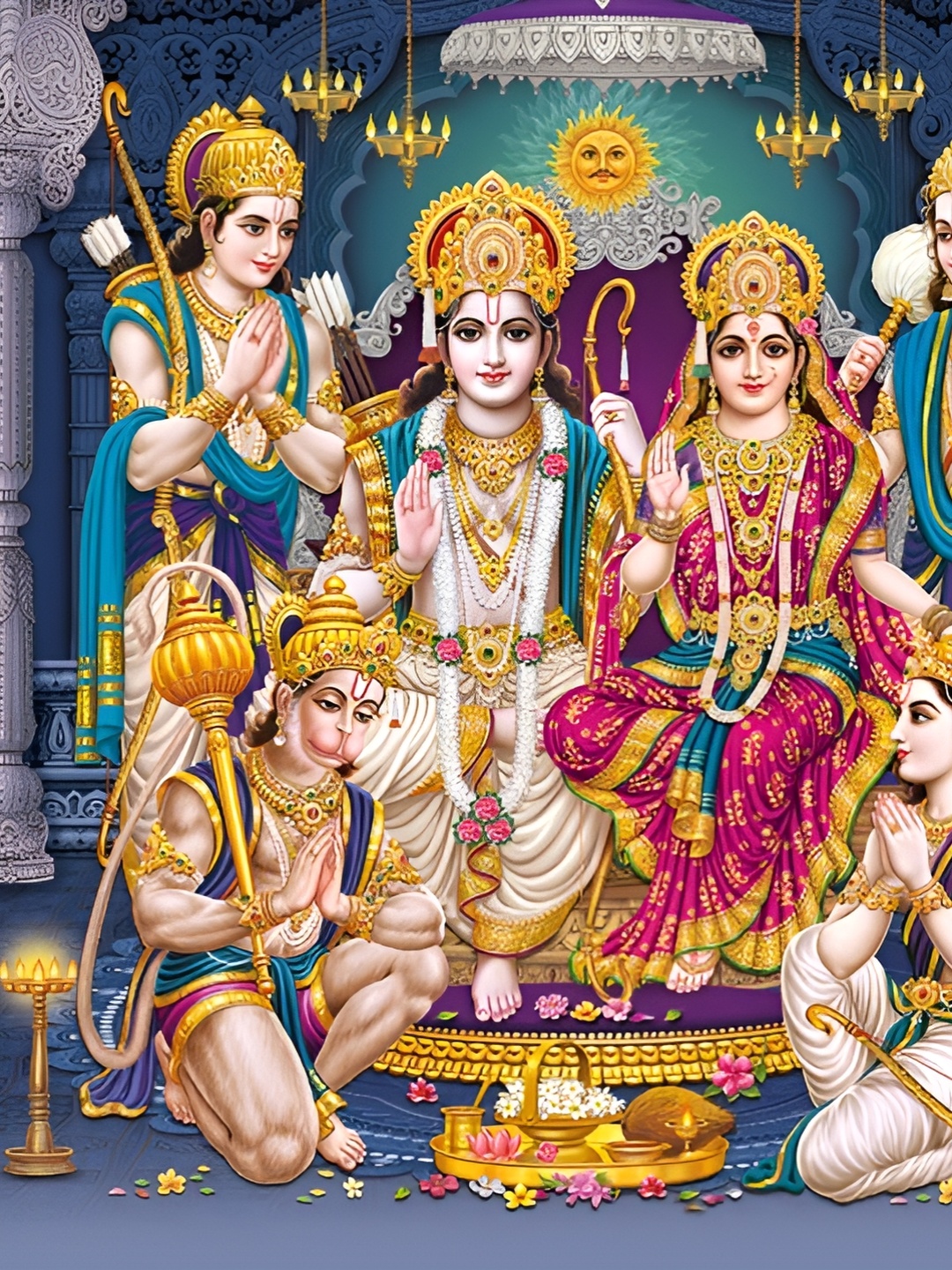 

Aquire Blue & Yellow Ram Darbar Self Adhesive Wall Sticker