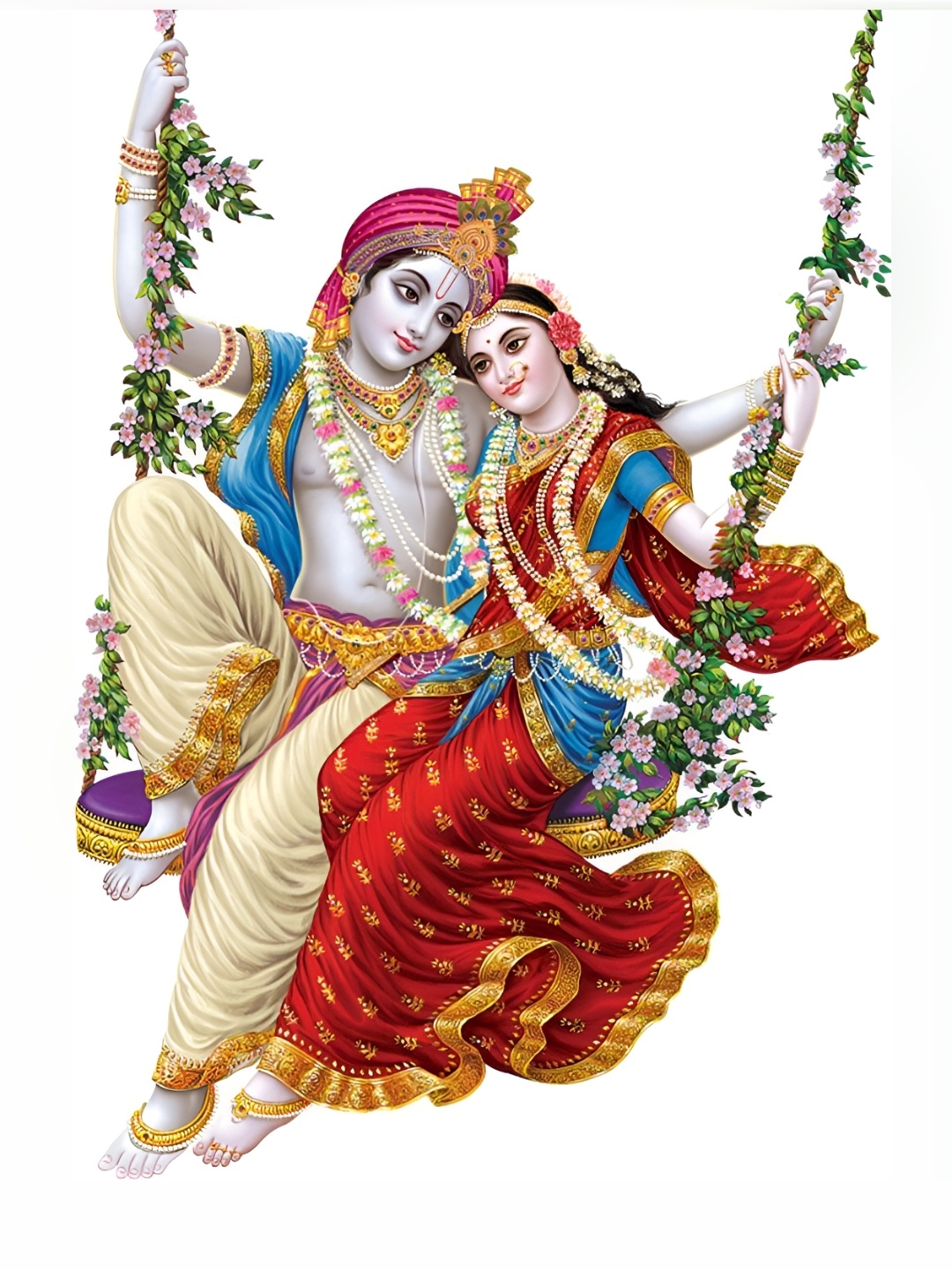 

Aquire Blue & Red Religious Radha Krishna Jhula Swari Magnetic Wall Sticker