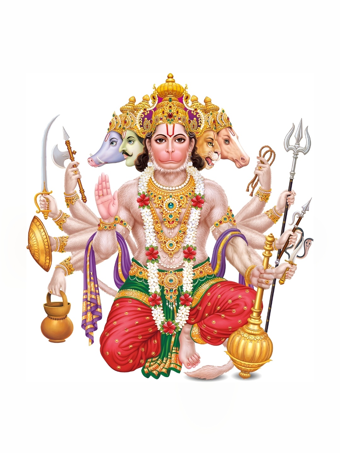 

Aquire Beige & Gold Toned Panchmukhi Hanuman Self Adhesive Wall Sticker