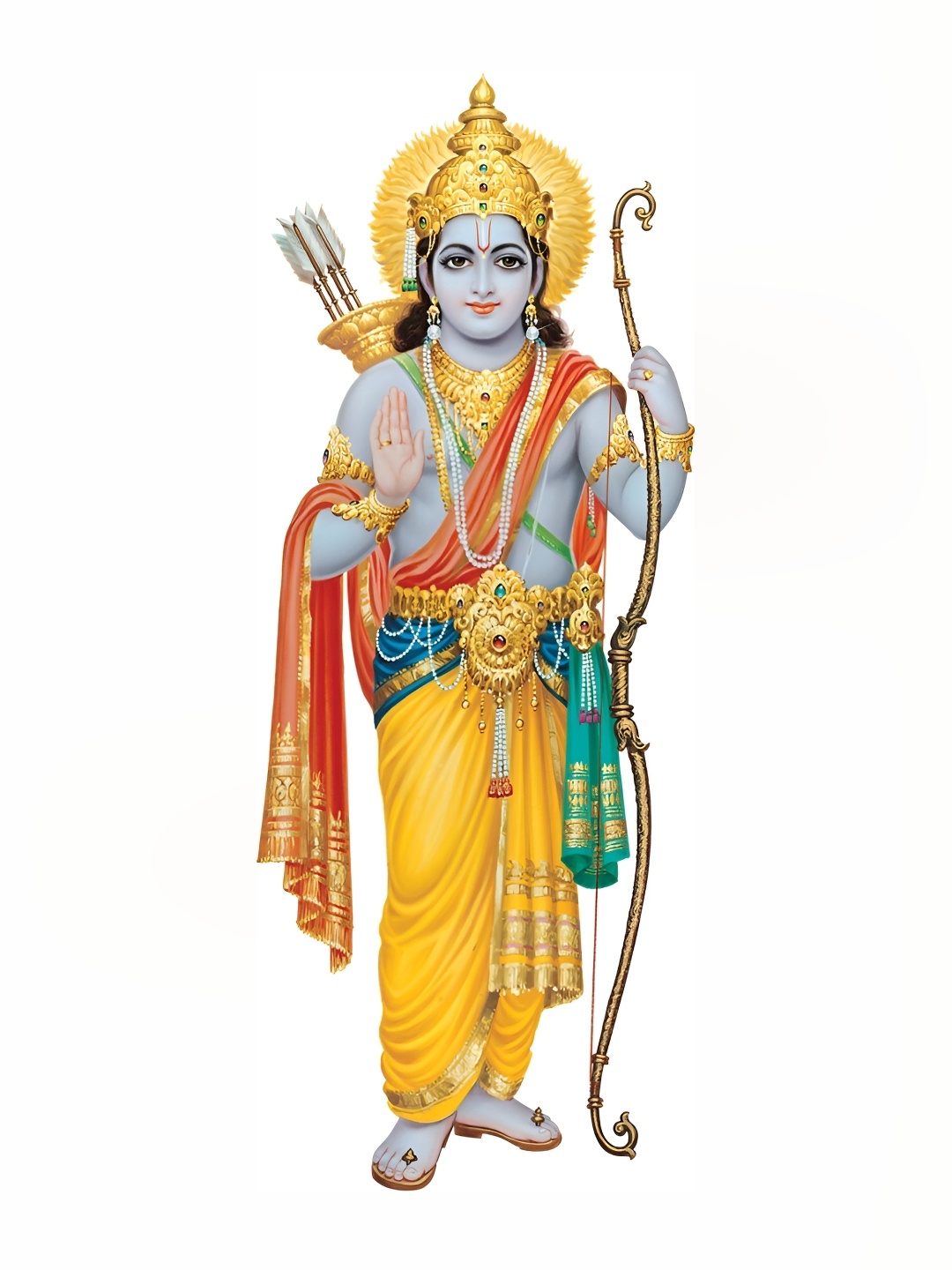 

Aquire Yellow & Green Religious Raam JI Modern Art Self Adhesive Wall Sticker