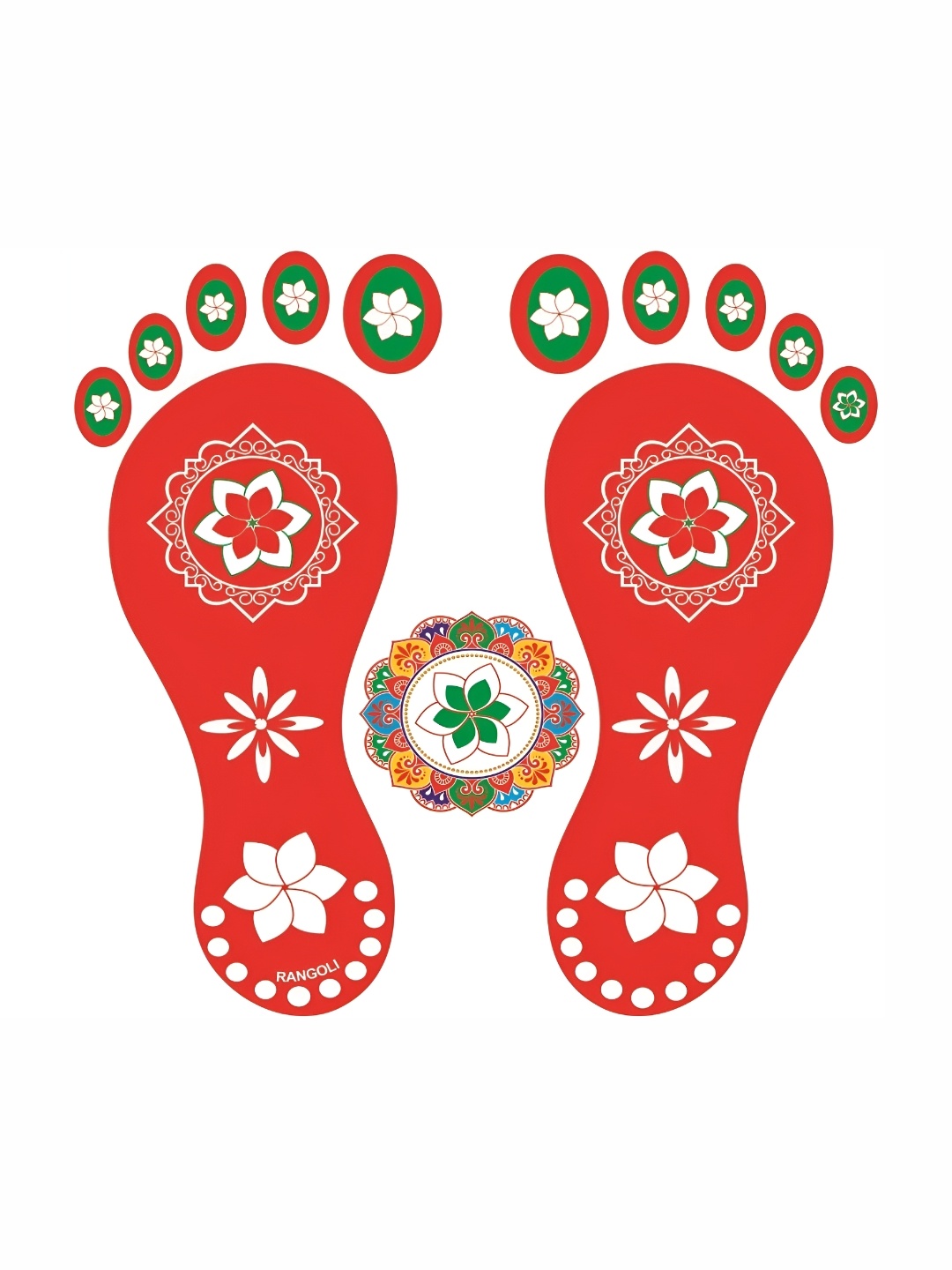 

Aquire Red & Green Religious Laxami Charan Self Adhesive Sticker