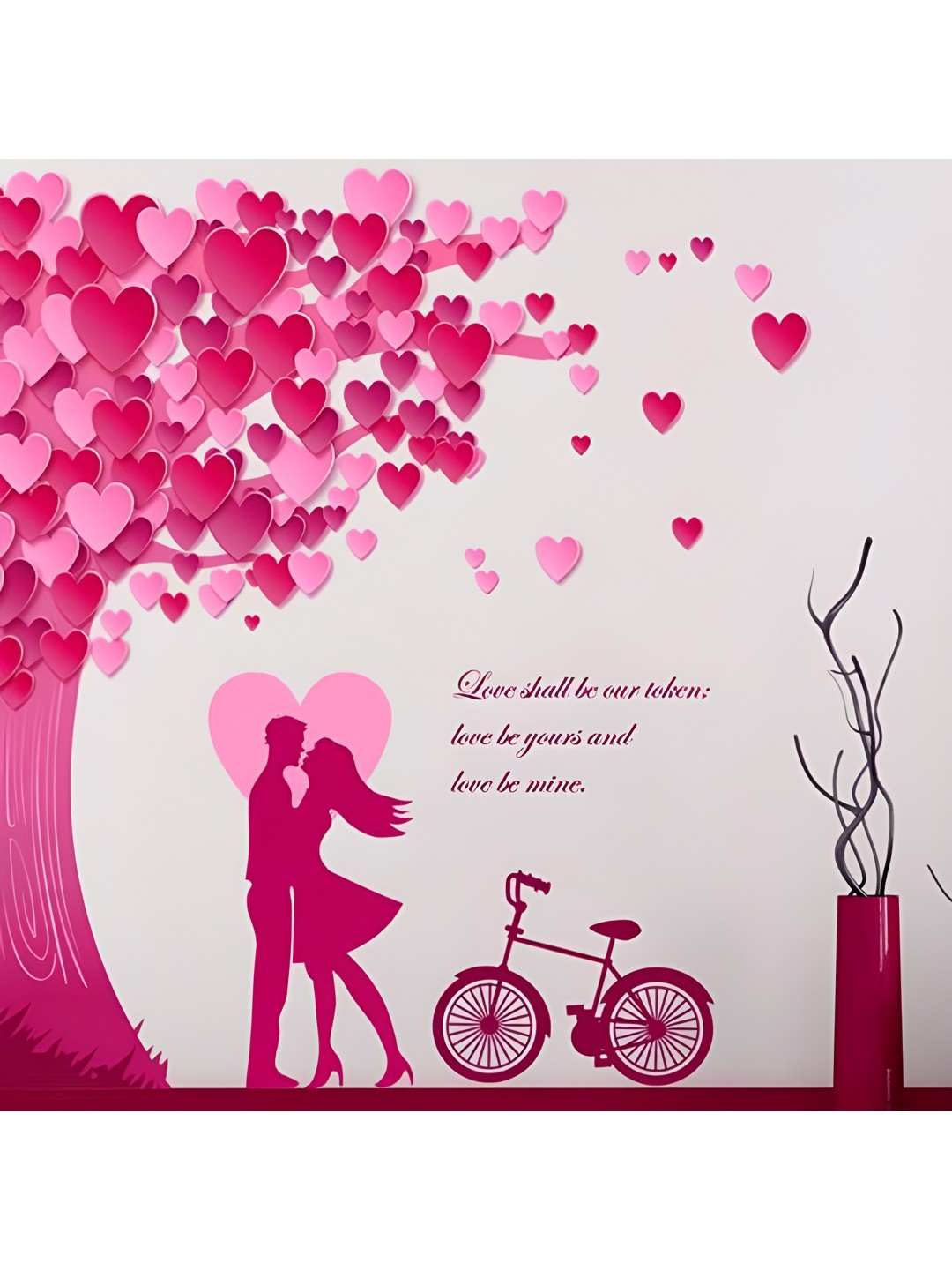 

Aquire Pink & Red Hearts Printed Self-Adhesive Waterproof Wall Sticker