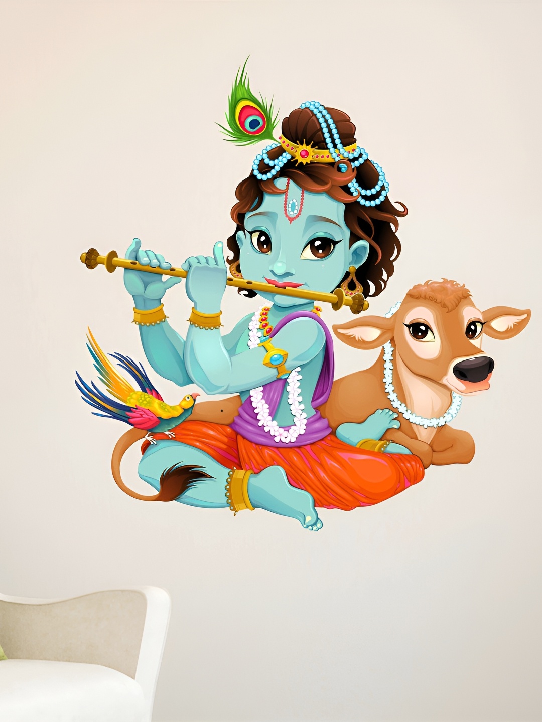 

Aquire Blue & Brown Krishna Printed Self Adhesive Sticker