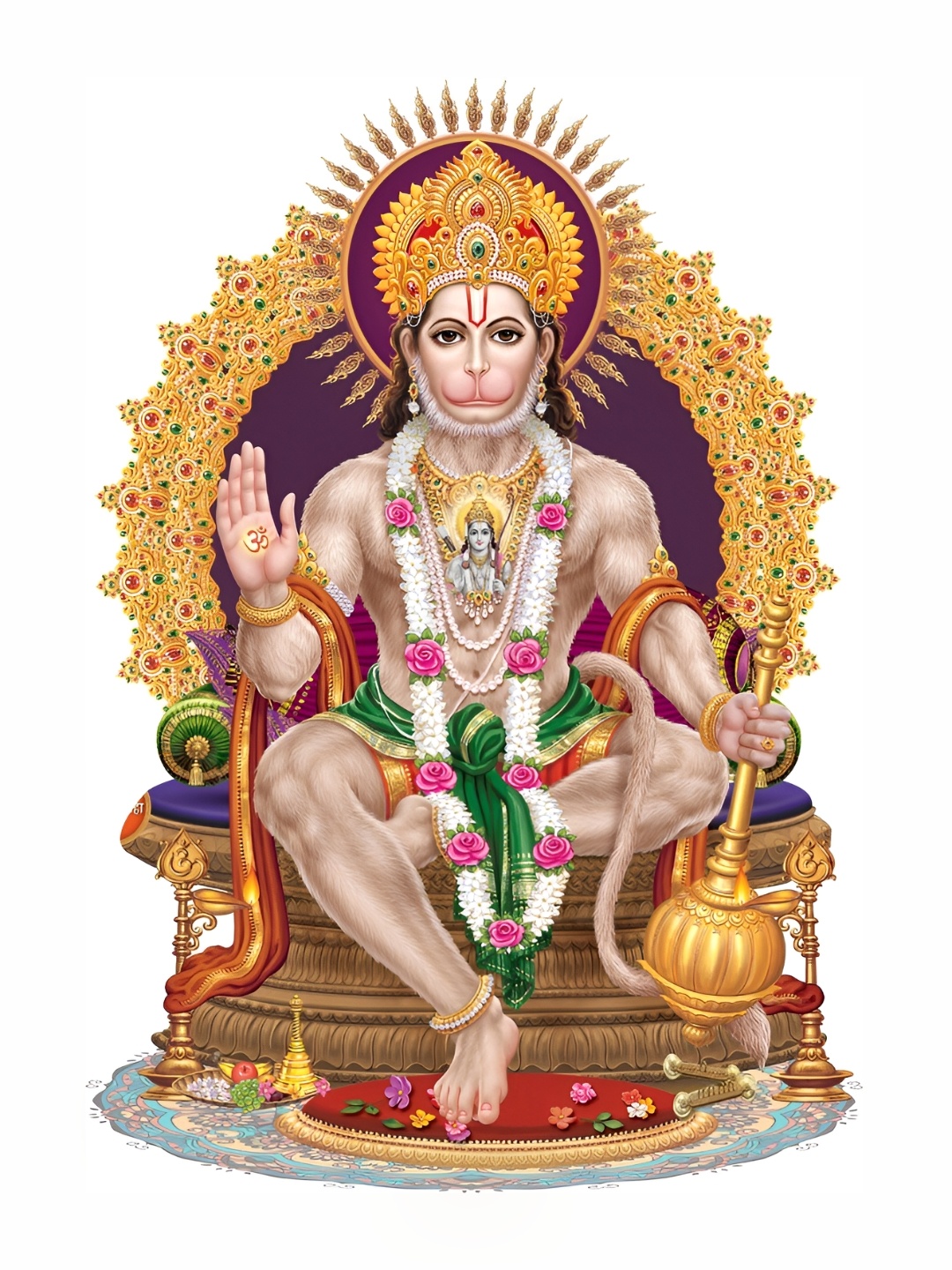 

Aquire Purple Green Hanuman ji Self-Adhesive Wall Sticker