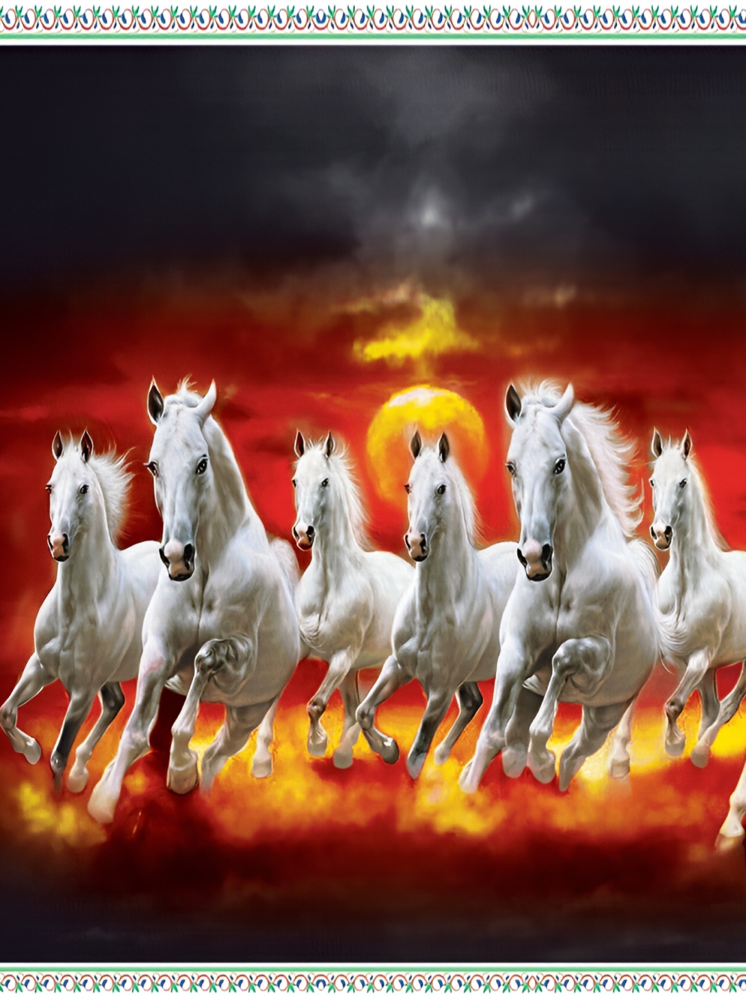 

Aquire White & Orange Horse Printed Self Adhesive Wall Sticker