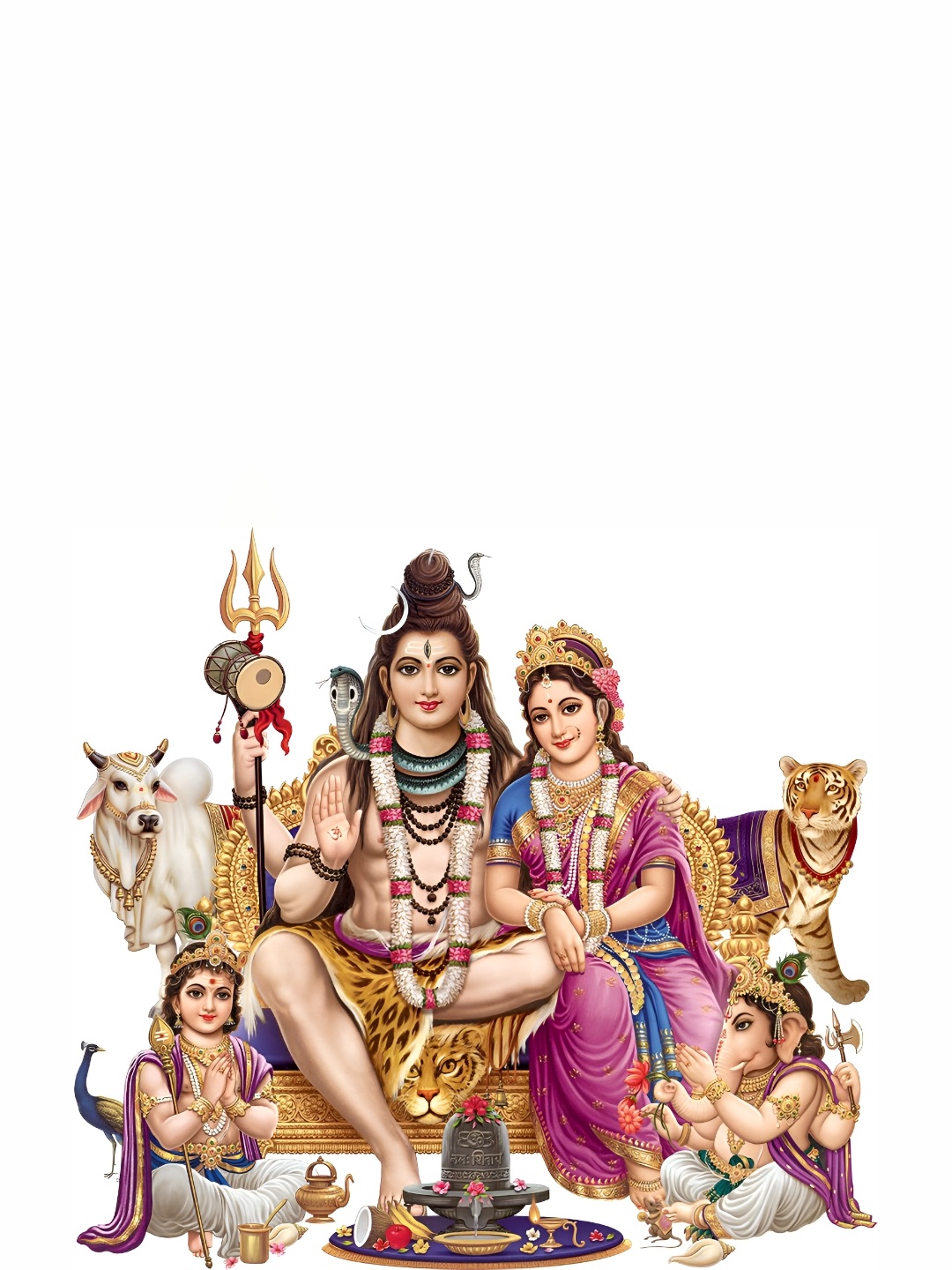 

Aquire Purple & Beige Shiva Parvaty Kartik & Ganesh Self Adhesive Wall Sticker