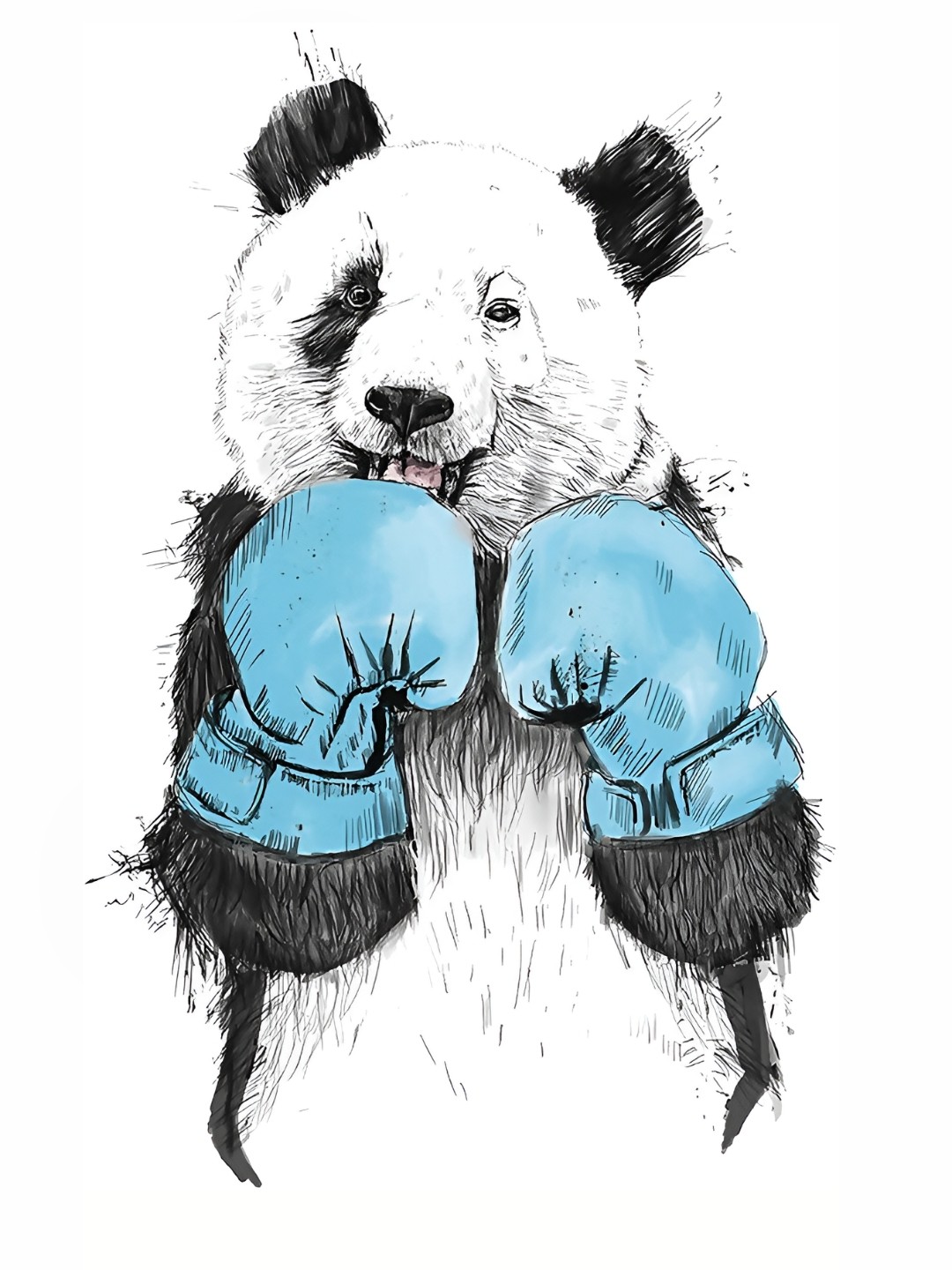 

Aquire White Blue Modern Art Bear Self-Adhesive Wall Sticker