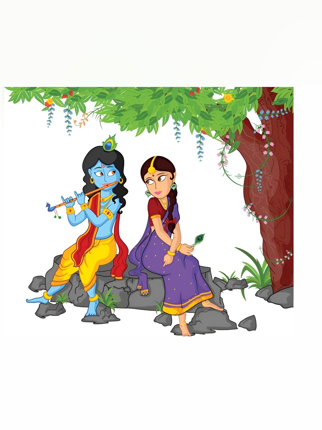 

Aquire Blue & Purple Religious Radha Krishna Ki Self Adhesive Wall Sticker