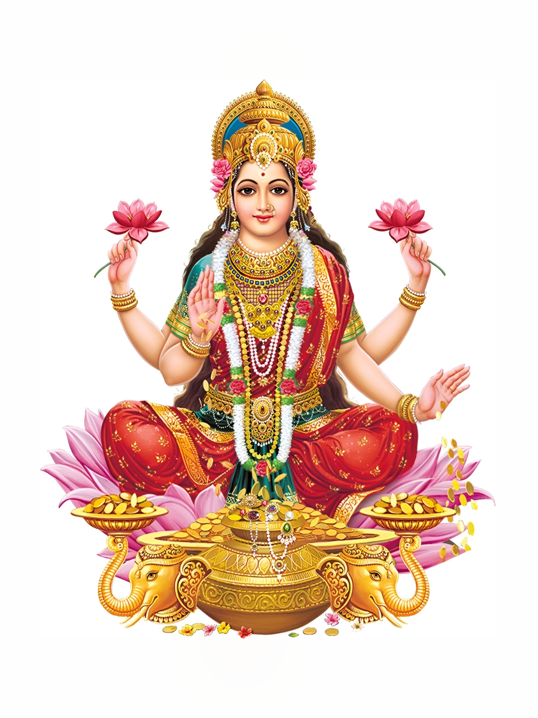

Aquire Red & Pink Religious Goddess Lakshmi Self Adhesive Wall Sticker
