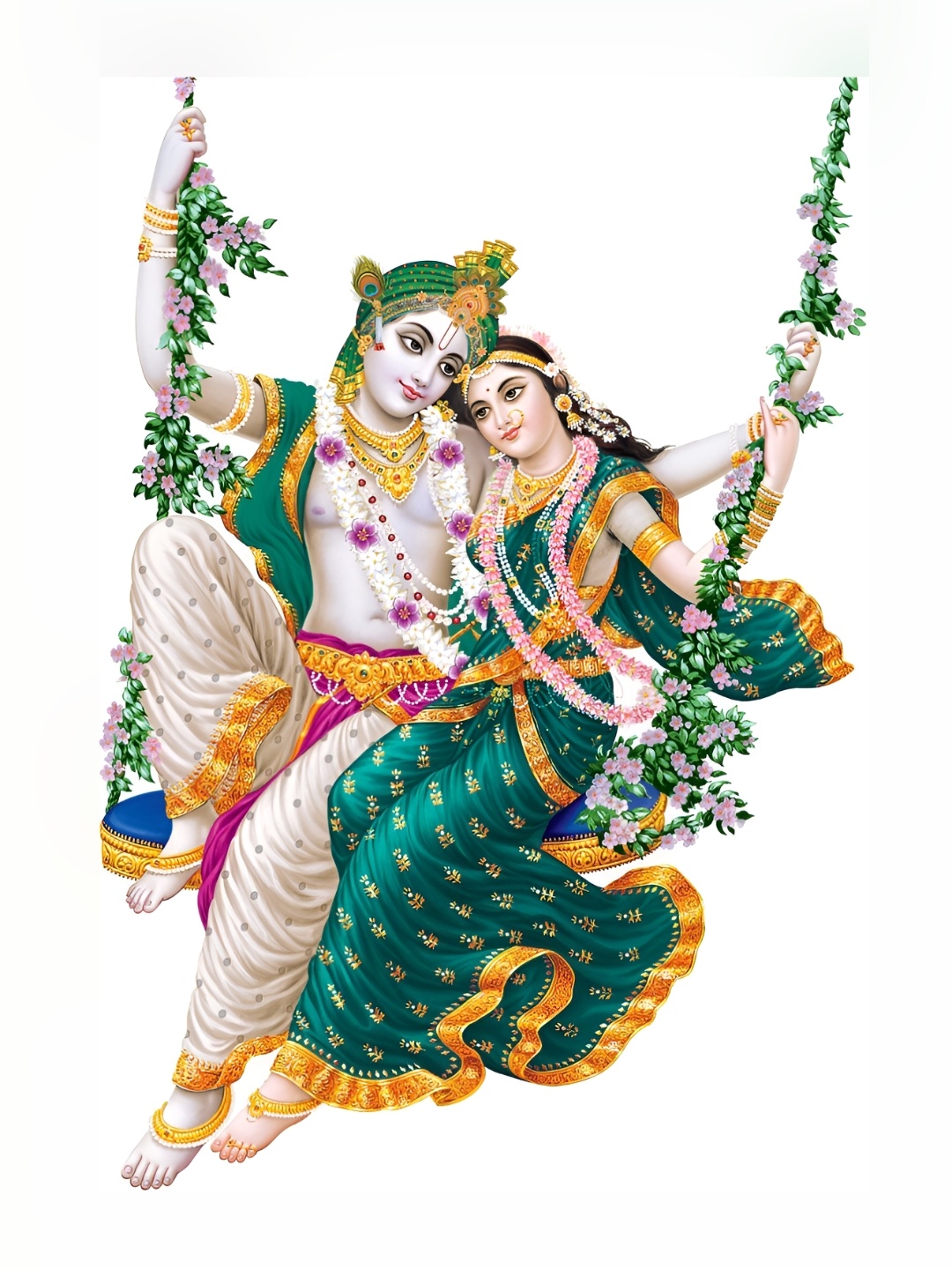 

Aquire Green Yellow Jhule Wale Radhe Krishna Self Adhesive Wall Sticker