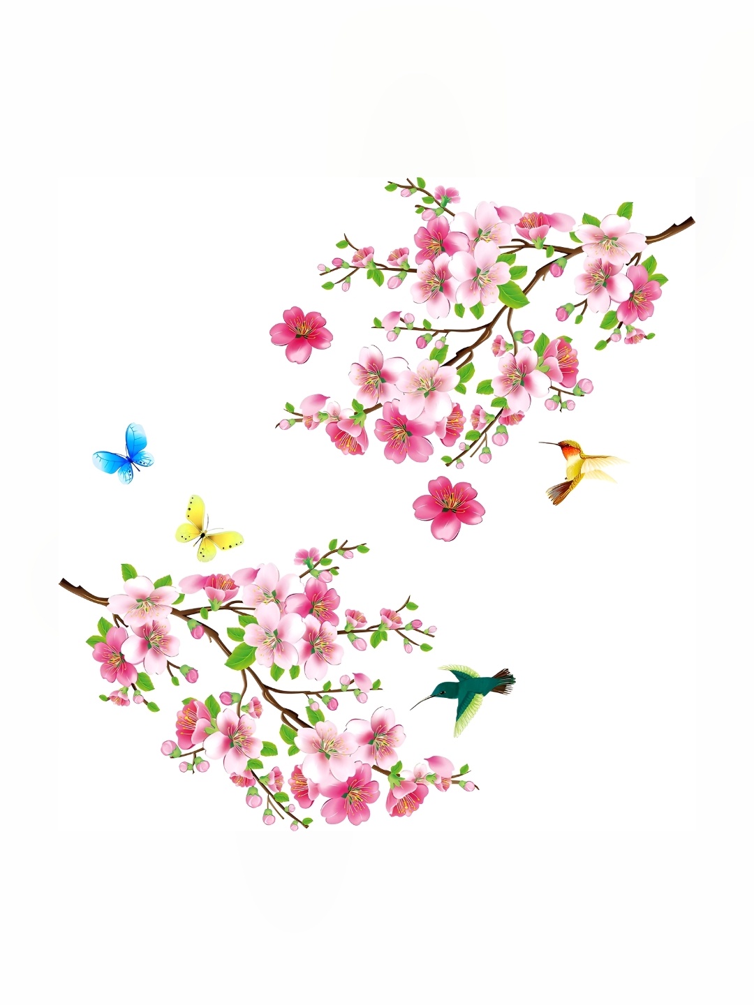 

Aquire Floral Printed Self-Adhesive PVC Wall Sticker, Pink