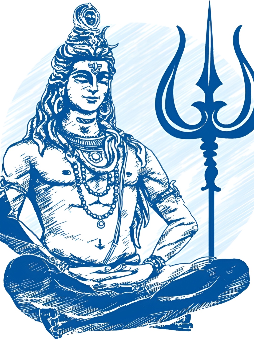 

Aquire Shiv ji Printed Wall Paper, Blue