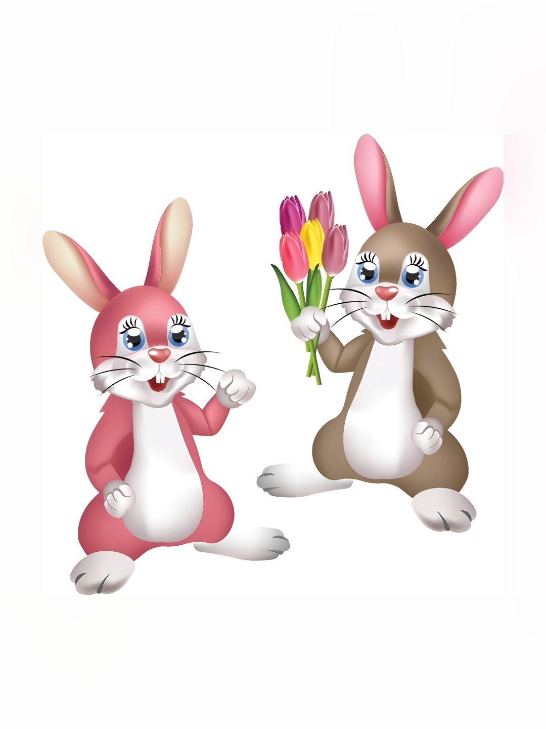 

Aquire Two Rabbits Self Adhesive Wall Sticker, Brown