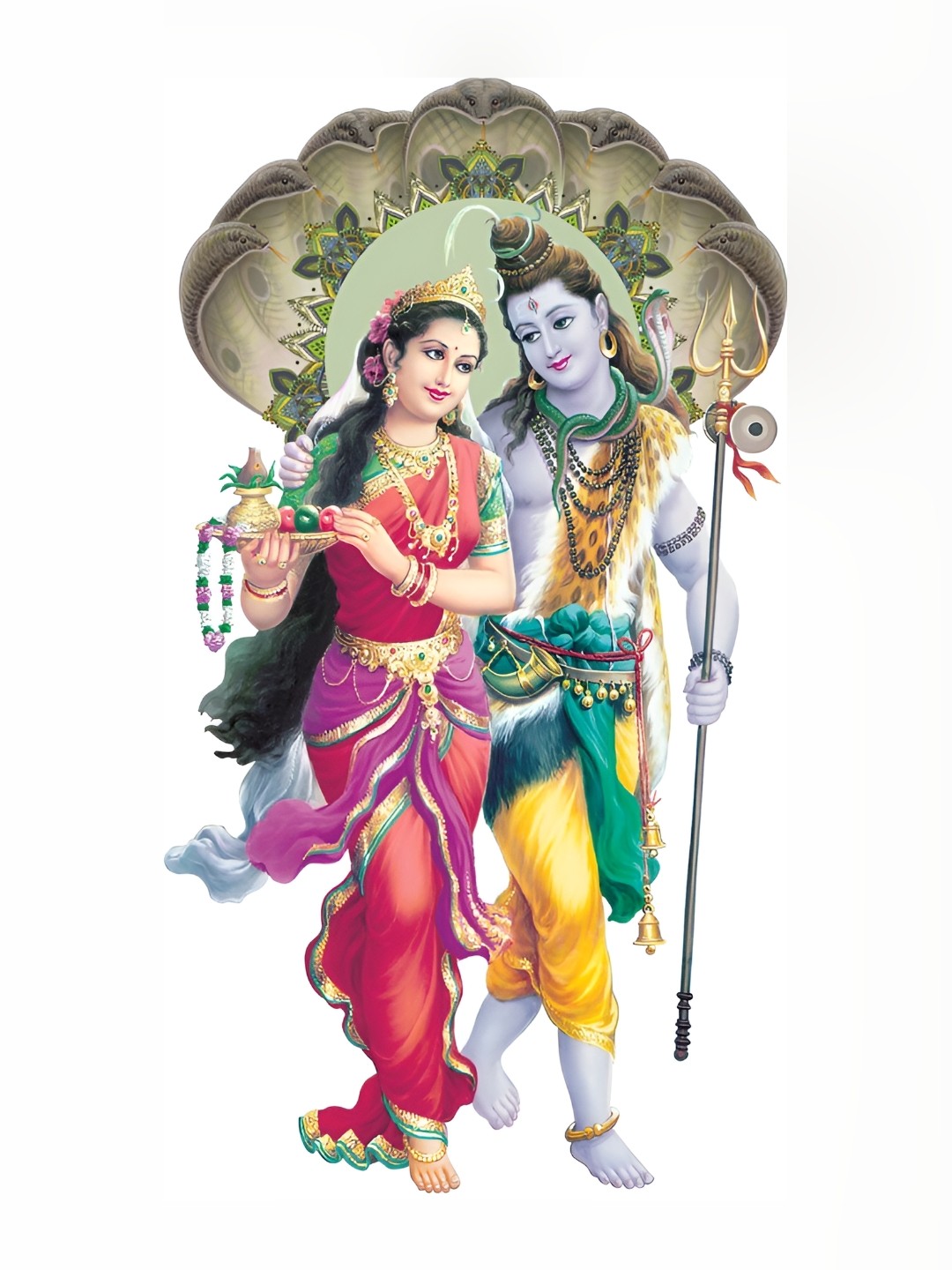 

Aquire Blue & Green Modern Art Shiv Parwati Printed Self Adhesive Wall Sticker, Multi