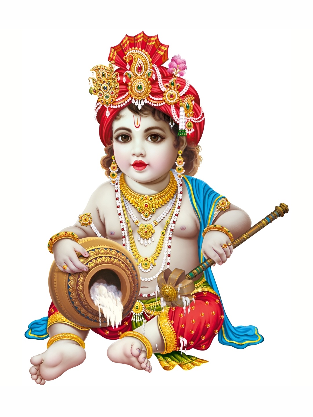 

Aquire Blue & Red Modern Art Makhanchor kahna Printed Self Adhesive Wall Sticker