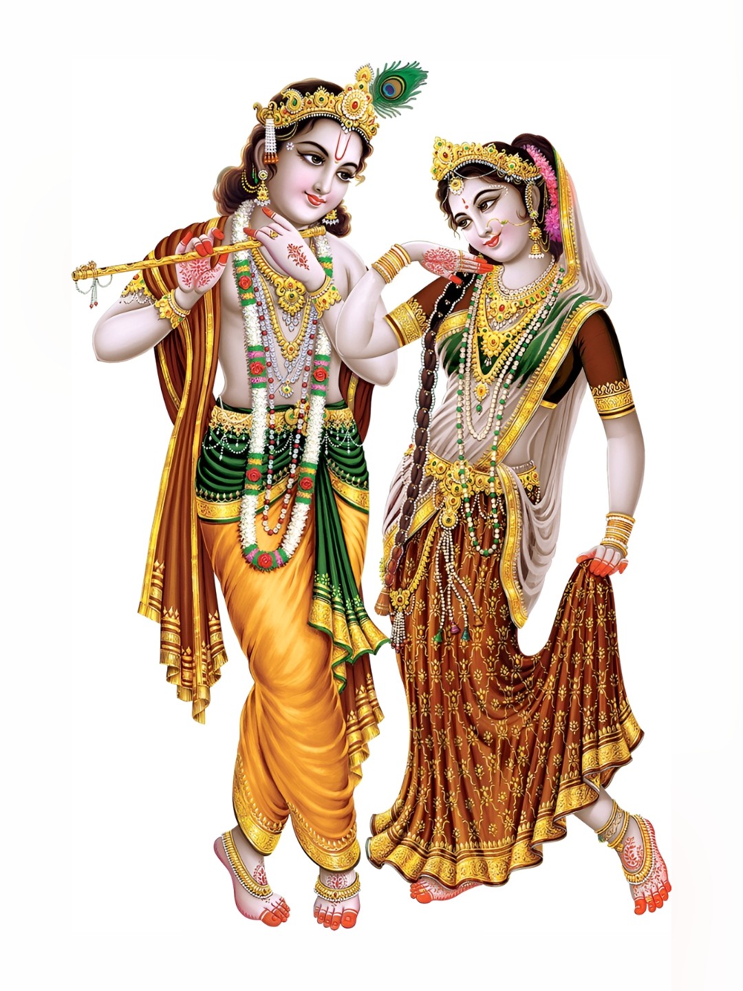 

Aquire Brown & Yellow Krishan Ki Radha Self Adhesive Wall Sticker
