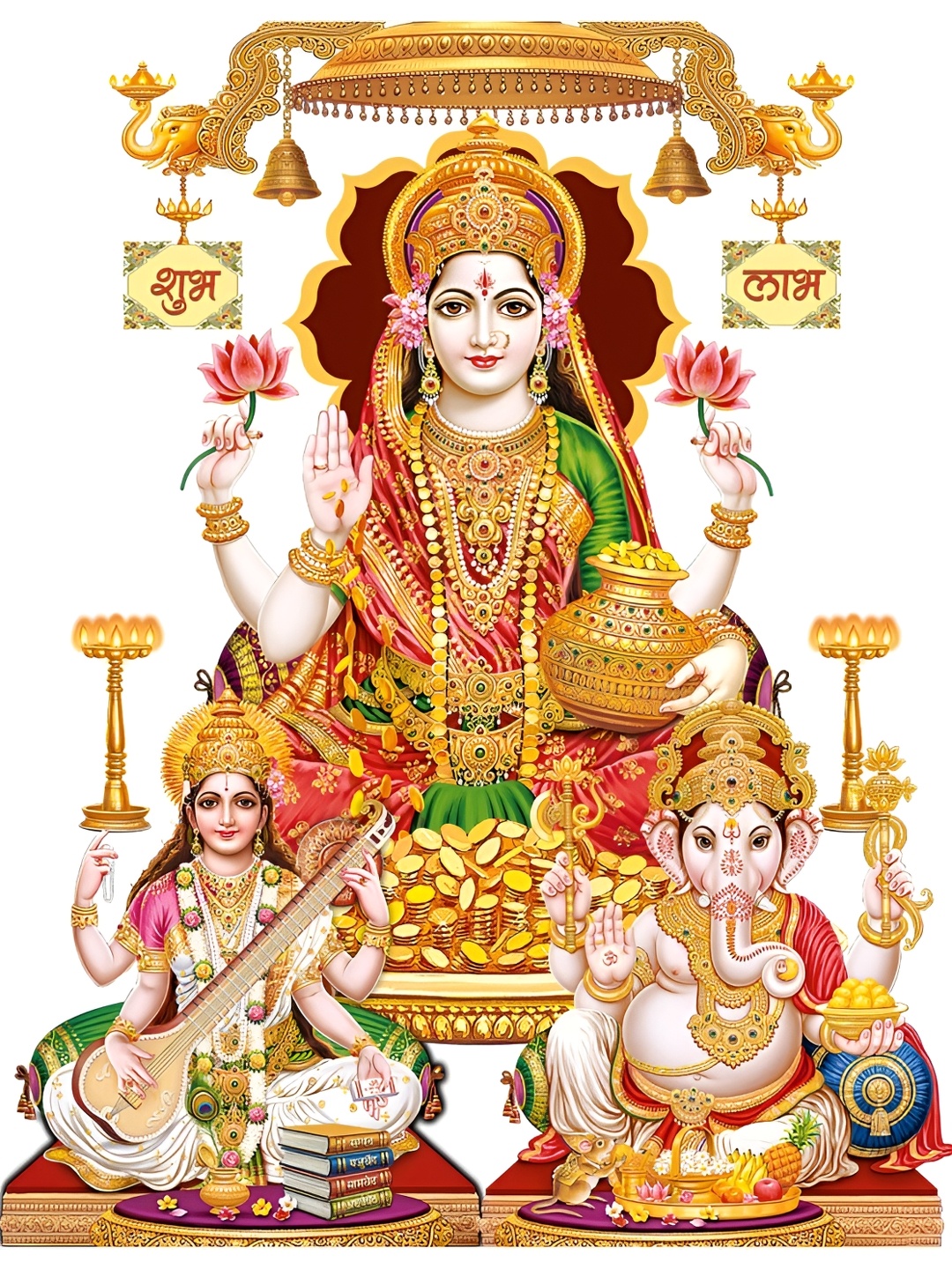 

Aquire Red & Gold Toned Religious Self Adhesive Wall Sticker, Green