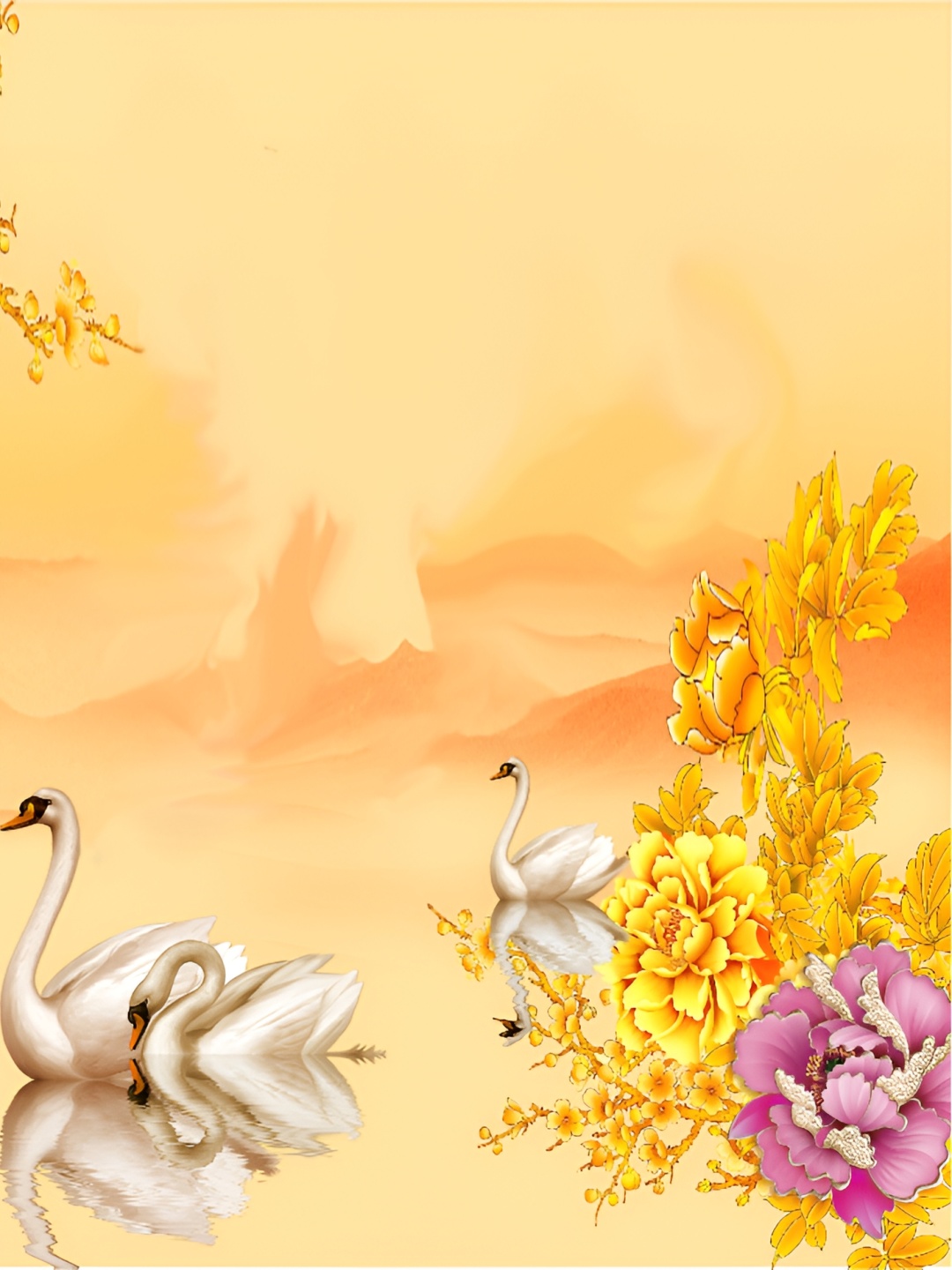 

Aquire Orange Floral & Botanical Wall Sticker