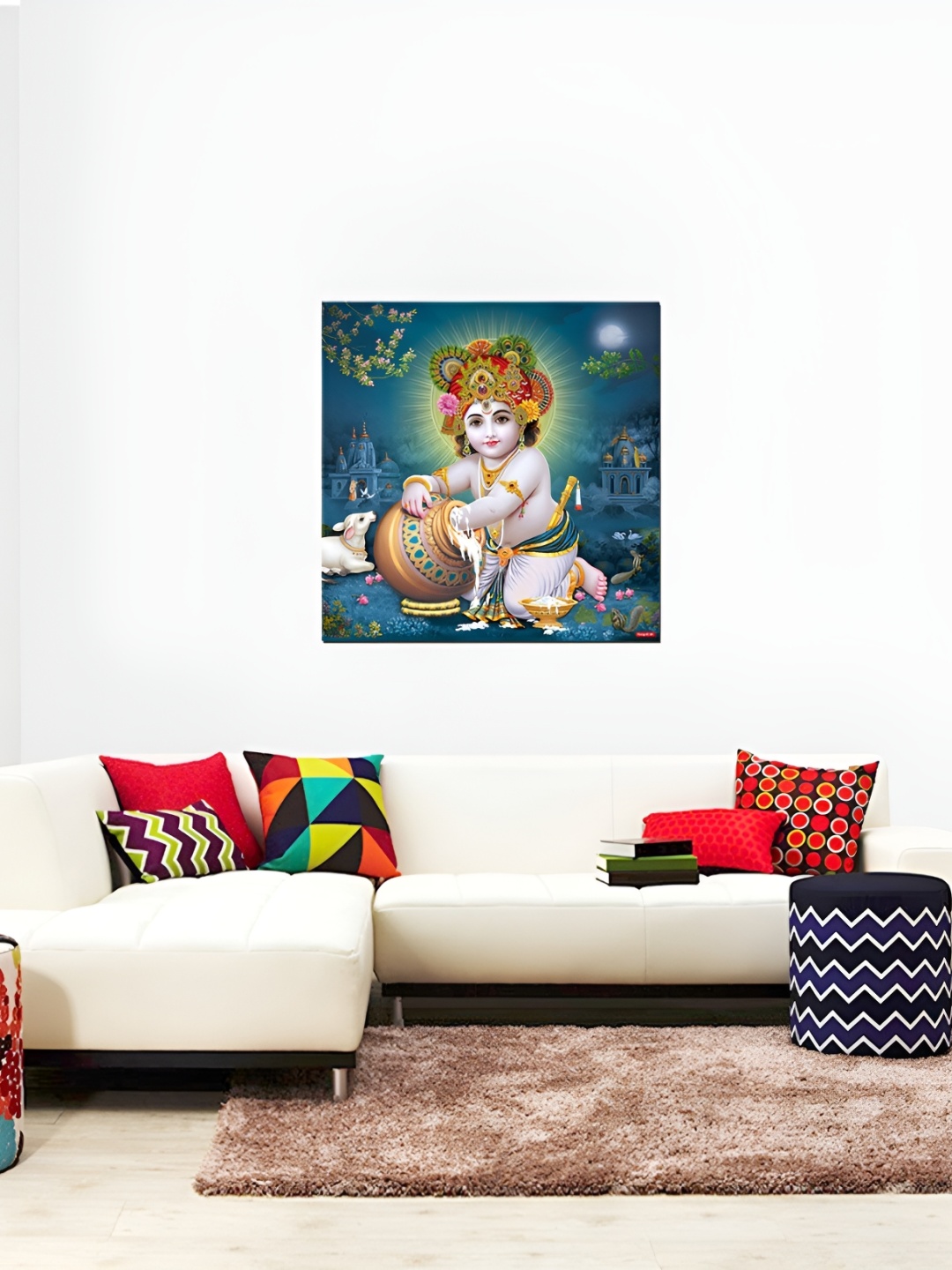 

Aquire Blue & Green Religious Krishna Printed Wall Sticker