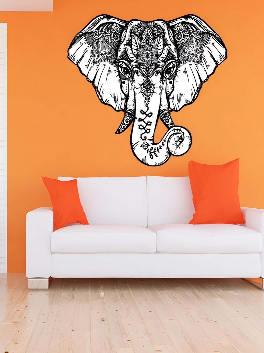 

Aquire Black & White Elephant Printed Self Adhesive Wall Sticker