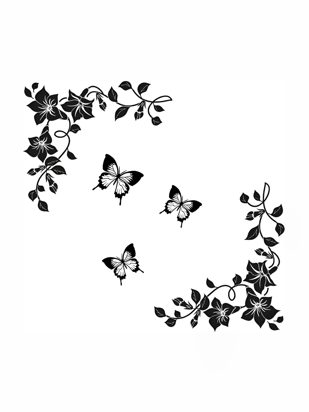

Aquire Black Birds Printed Butterfly Scenery Self Adhesive Wall Sticker