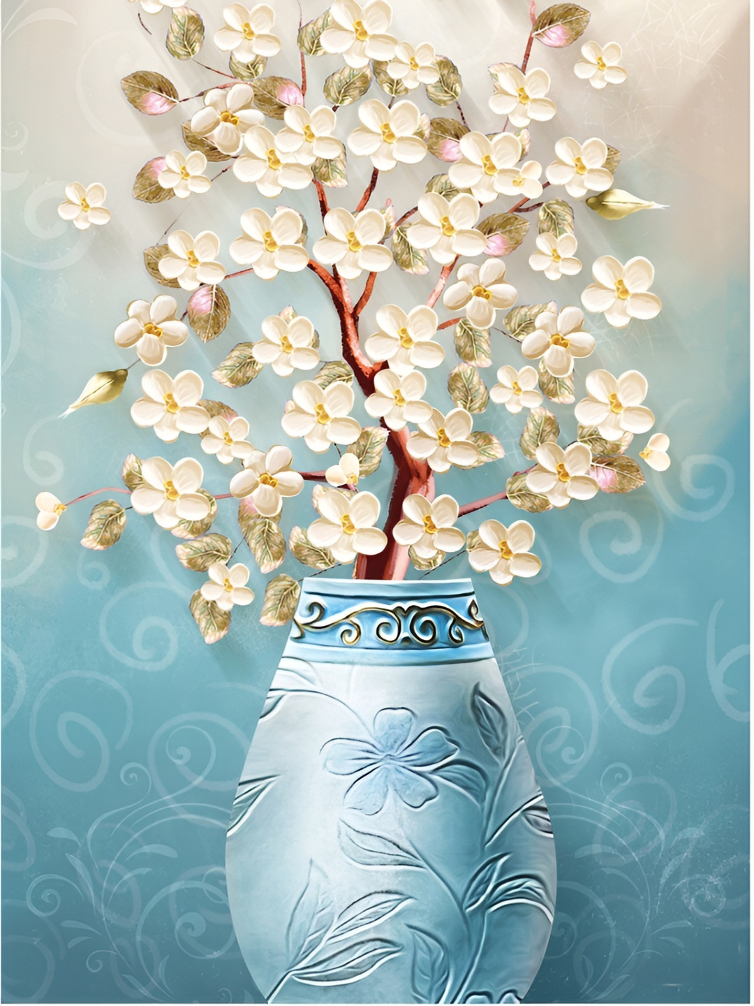 

Aquire White Floral Self Adhesive Sticker