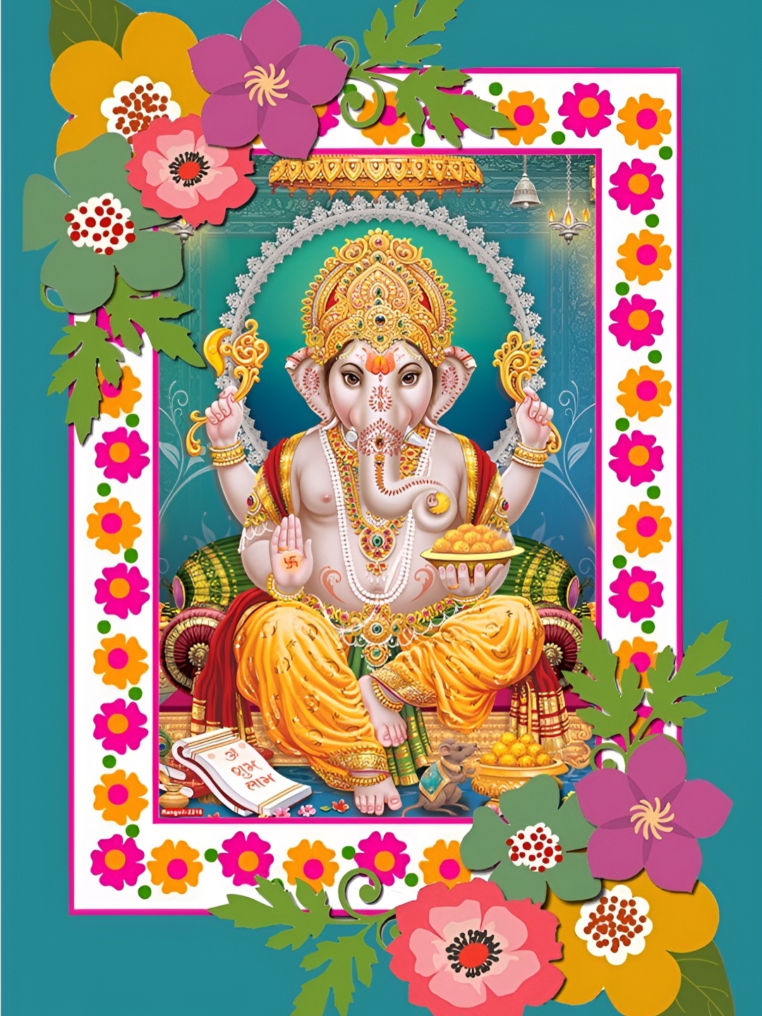 

Aquire Gold-Toned & White Religious Lord Ganesha Self-Adhesive Wall Sticker