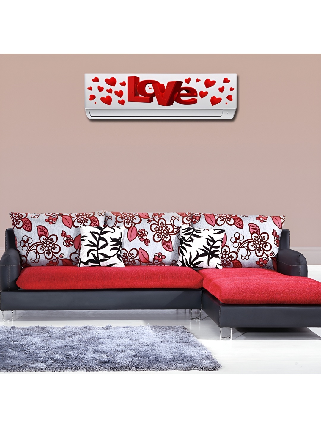 

Aquire Red Love Heart Air Conditioner Design Self Adhesive Wall Sticker