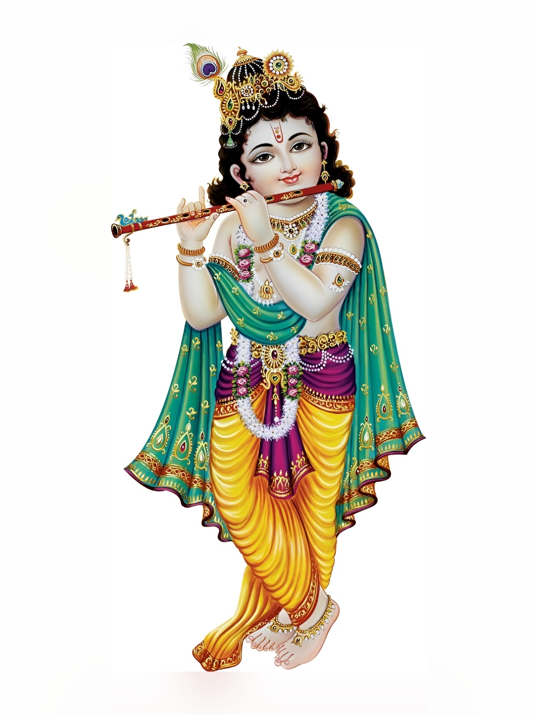 

Aquire Green & Beige Religious Krishna Self Adhesive Wall Sticker