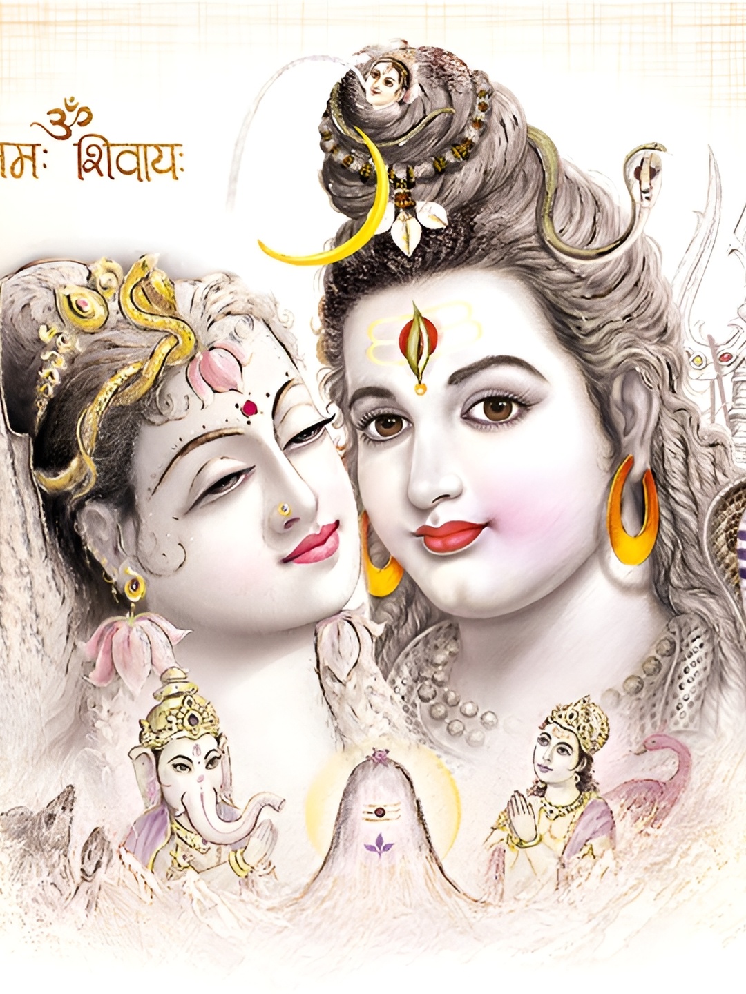 

Aquire Gold-Toned & White Shiv Parvati Sparkle Religious Self Adhesive Wall Sticker