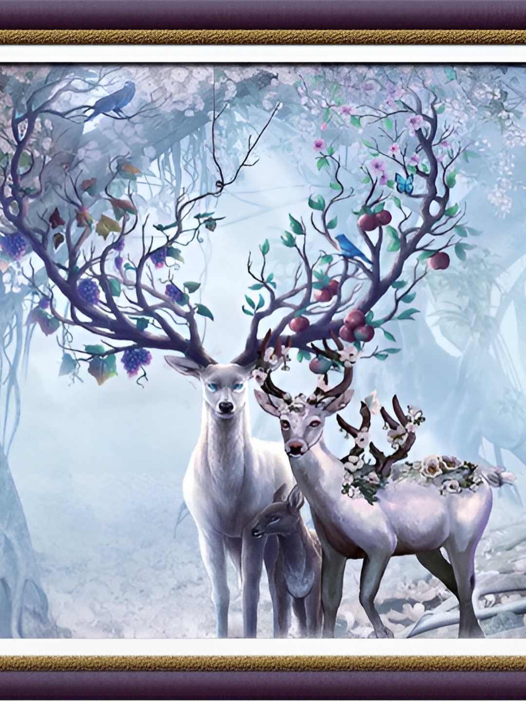 

Aquire Blue & Grey Canvas Animal Digital Wall Painting