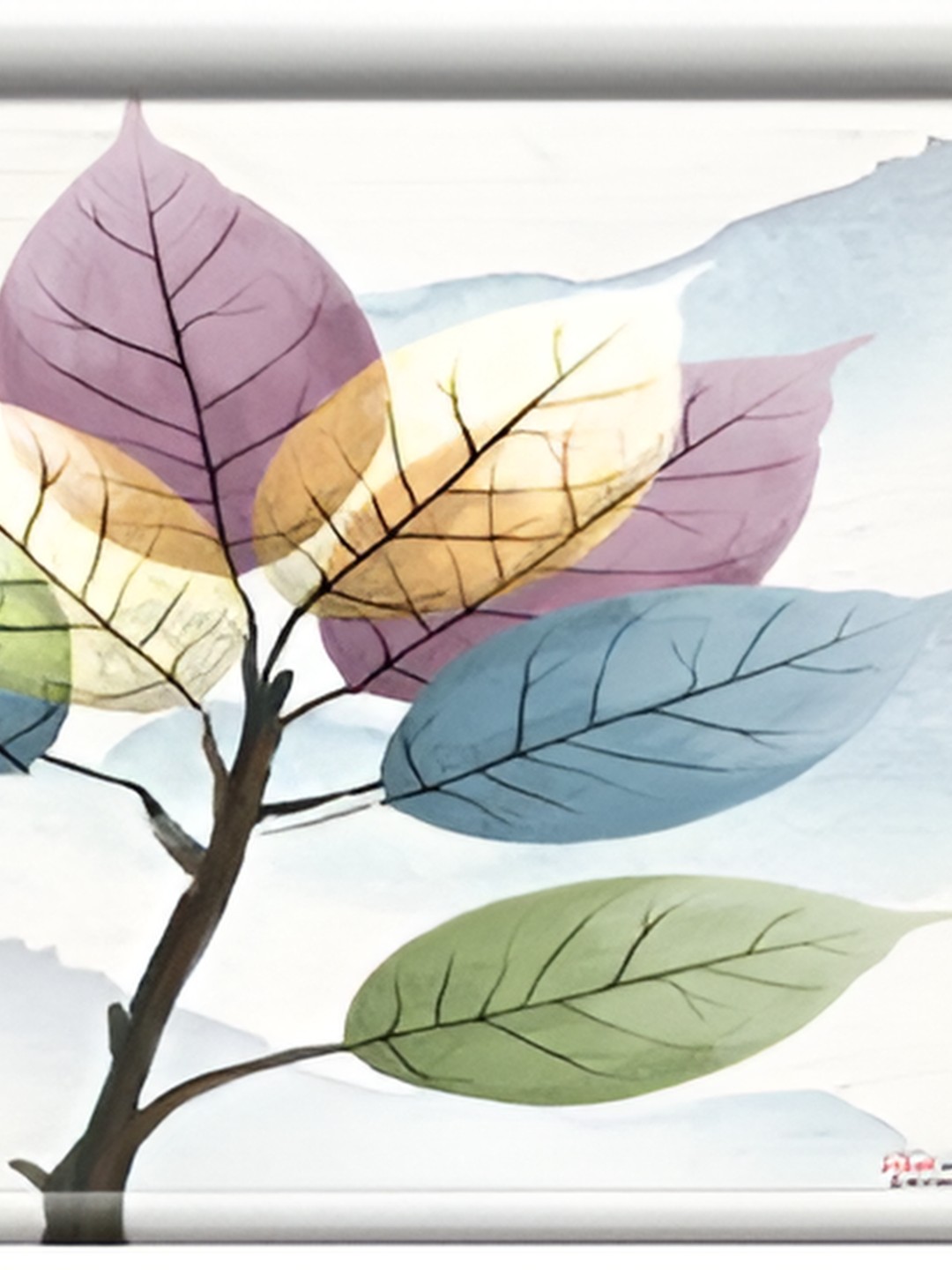 

Aquire White & Purple Leaf Printed Self Adhesive Wall Sticker