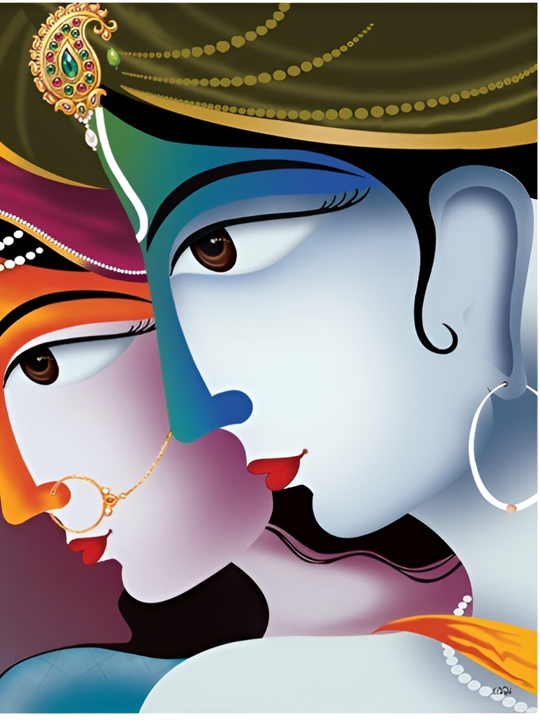 

Aquire Blue & Green Radha Krishna Printed Self-Adhesive Wall Sticker