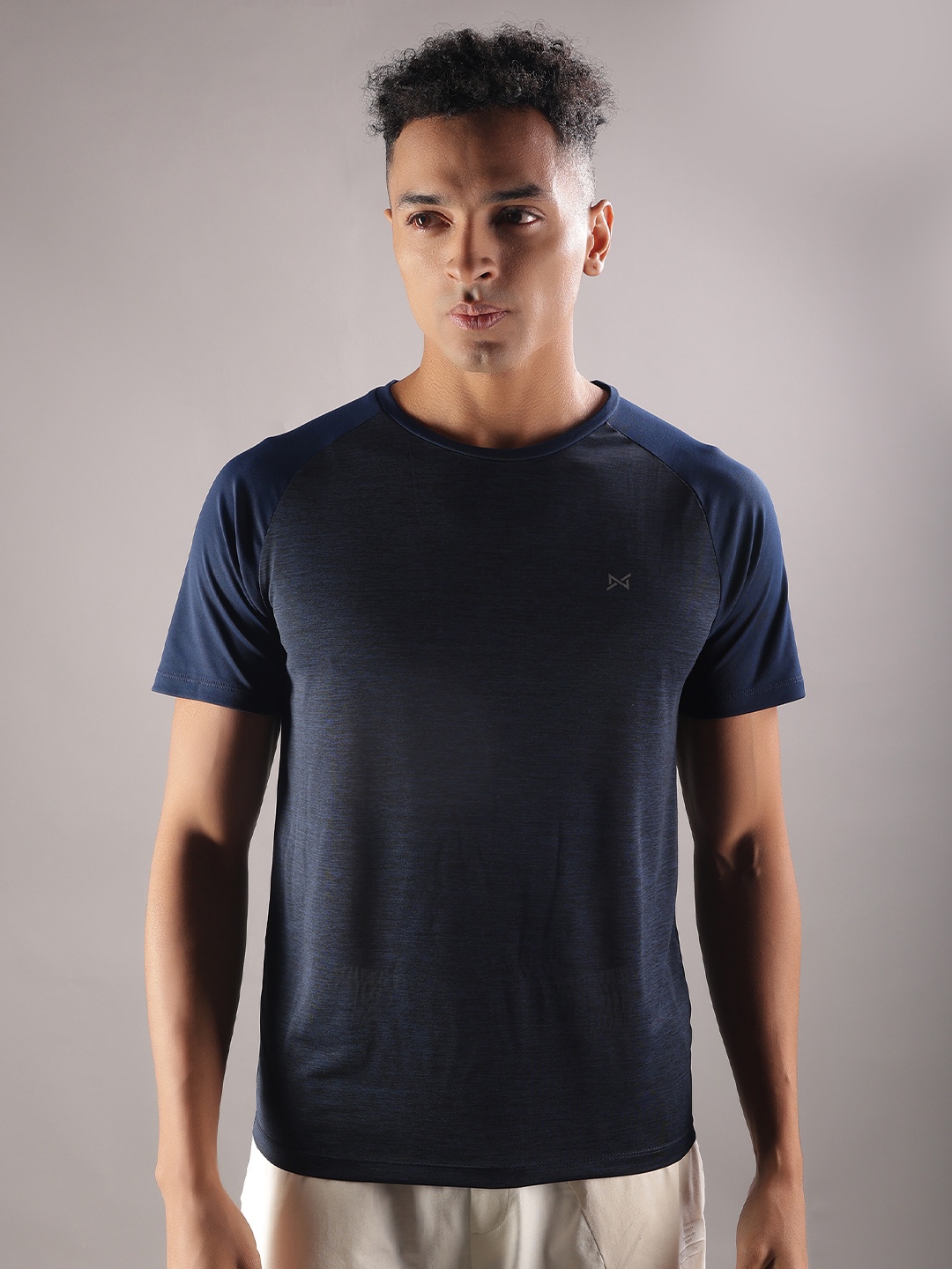 Force NXT Men Anti Viral Anti Odour Cool Round Neck Sports Solid T-Shirt, Blue