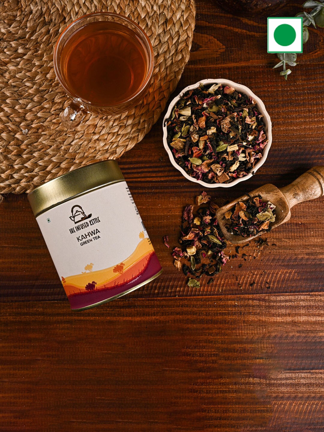 

The Infused Kettle Kahwa Green Tea - 50 gm, Gold