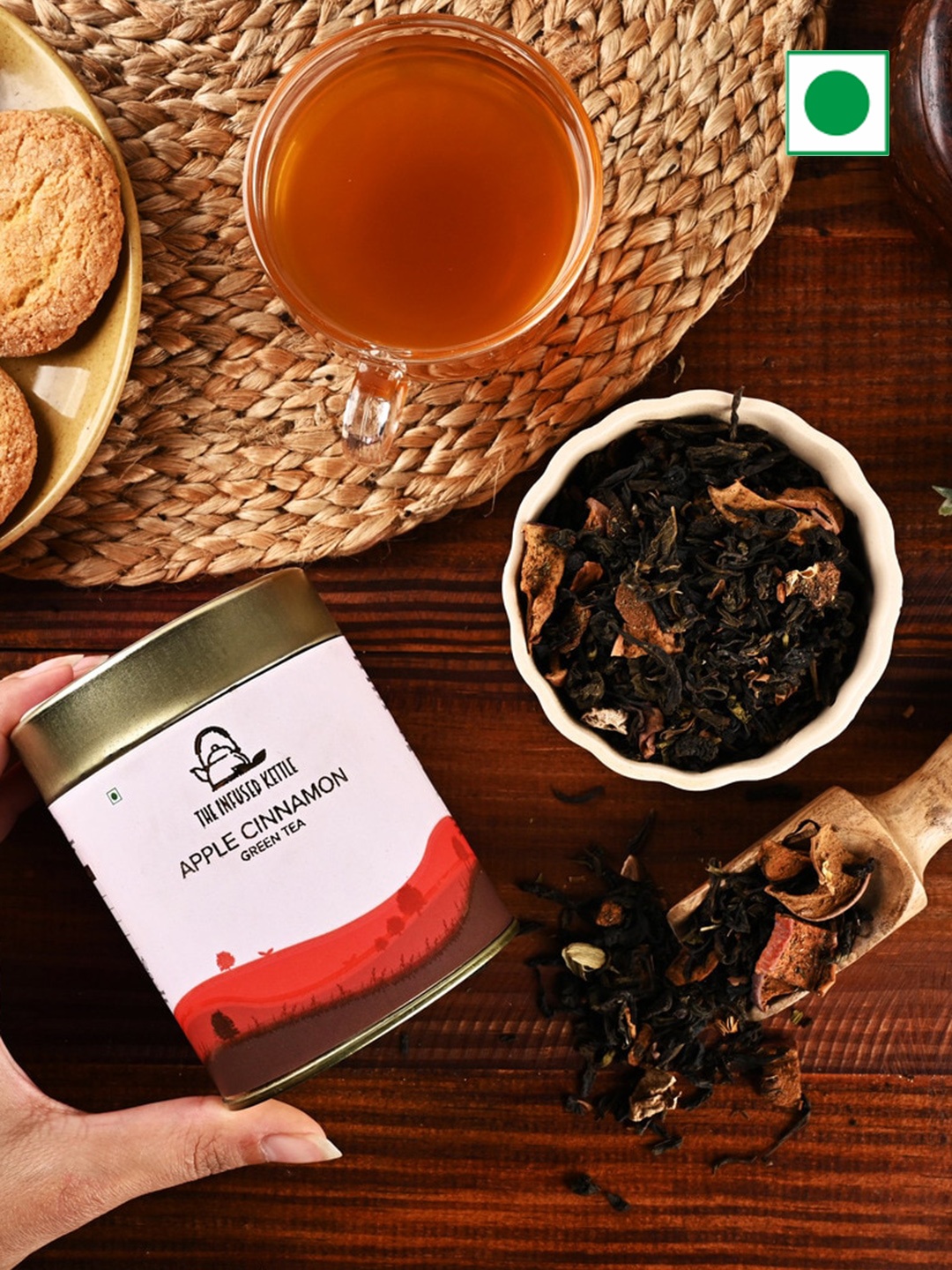 

The Infused Kettle Apple Cinnamon Green Tea-50gm, Gold