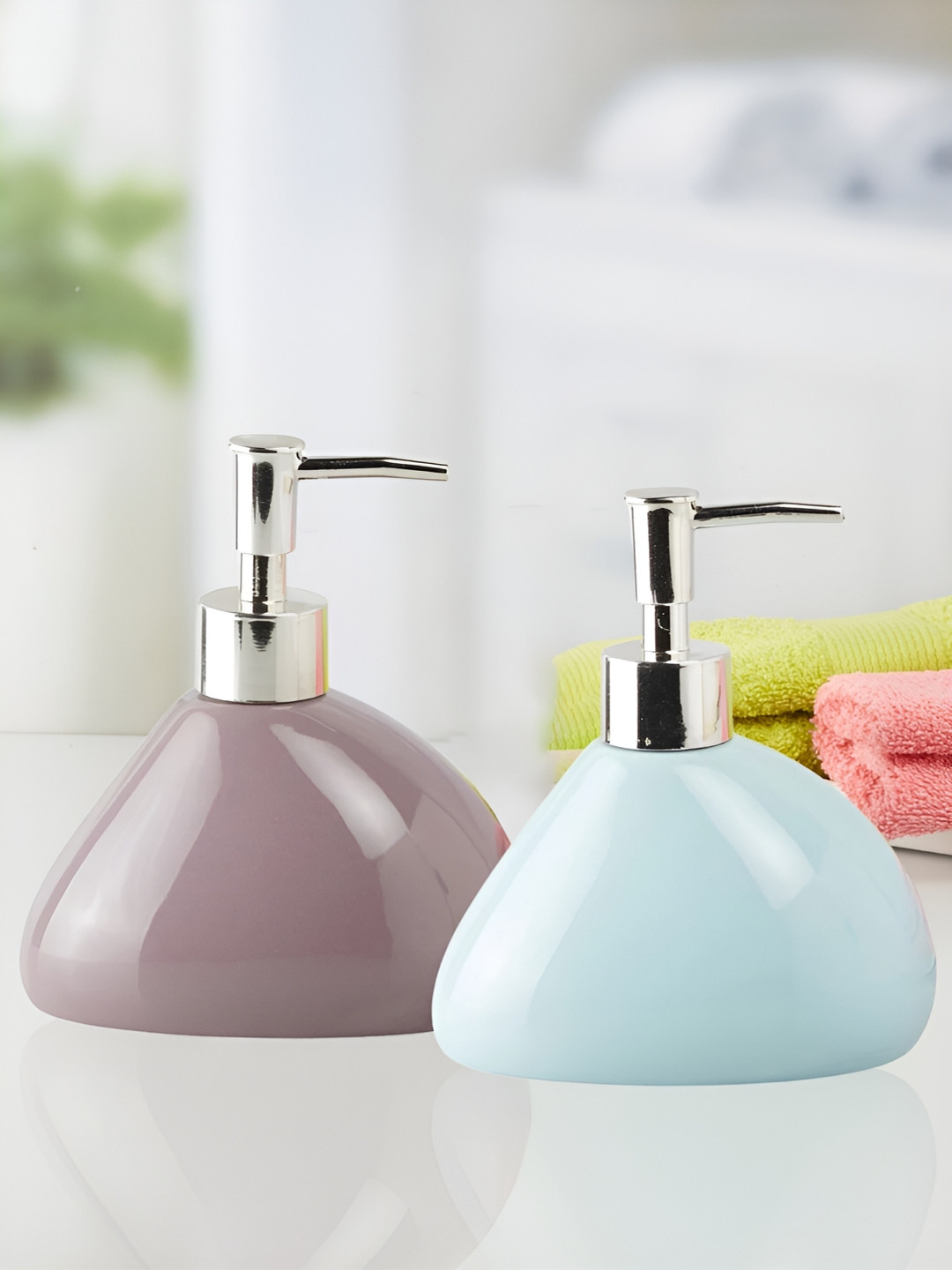 

Kookee Purple & Blue 2 Pieces Abstract Ceramic Soap Dispenser