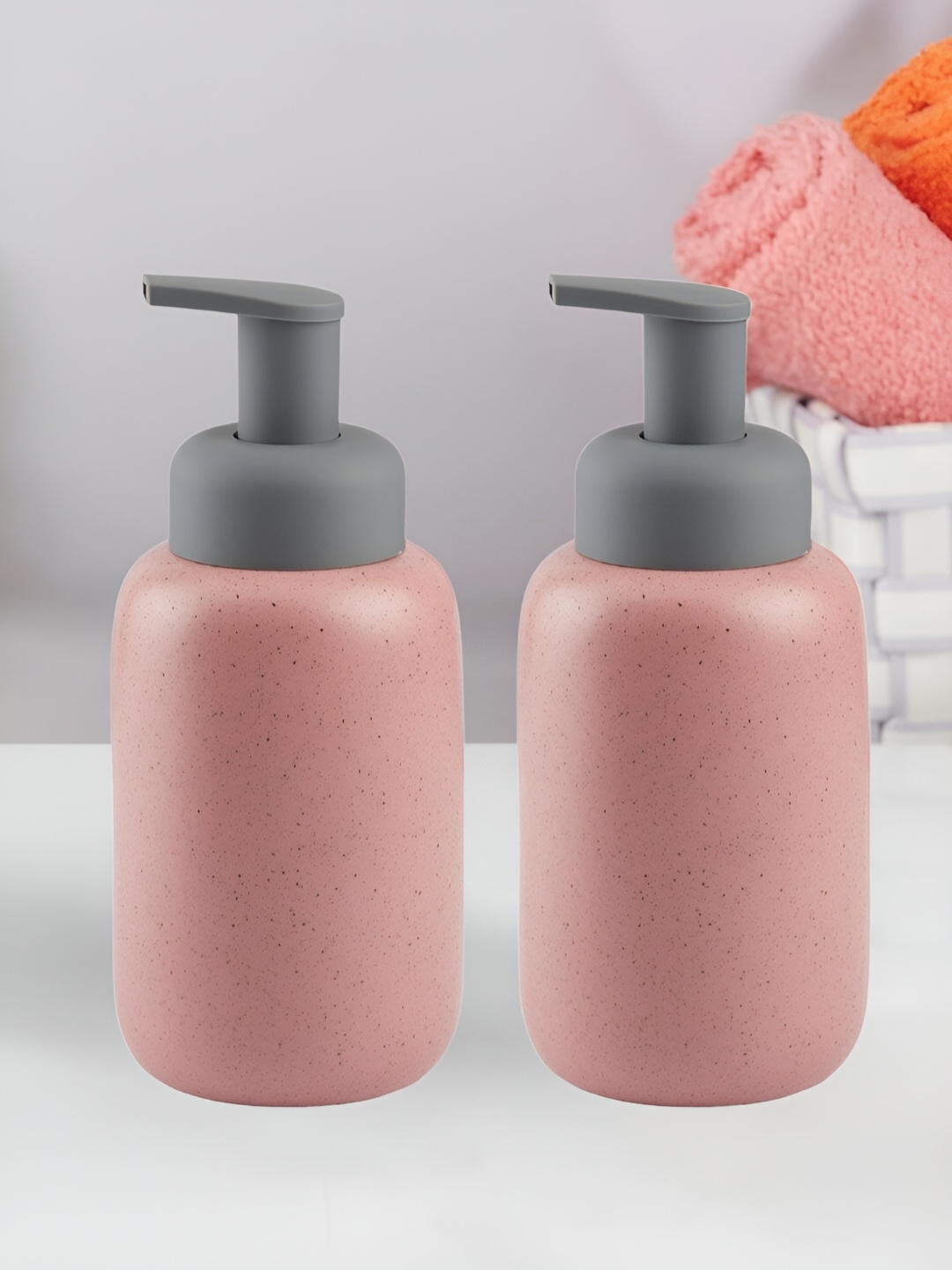 

Kookee Pink & Grey 2 Pieces Abstract Ceramic Soap Dispenser