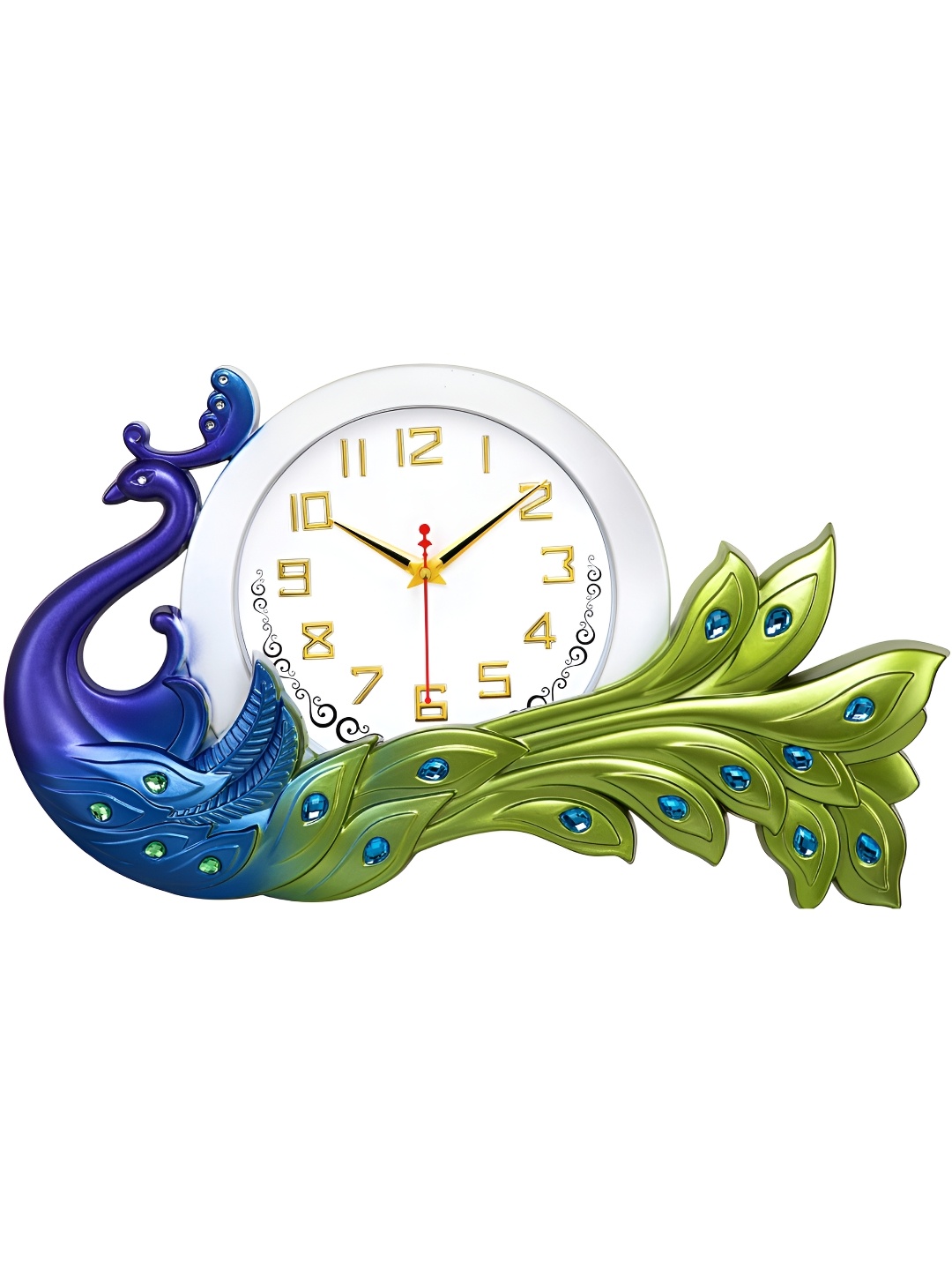 

Attractionz Green & Blue Round Textured Analogue Wall Clock