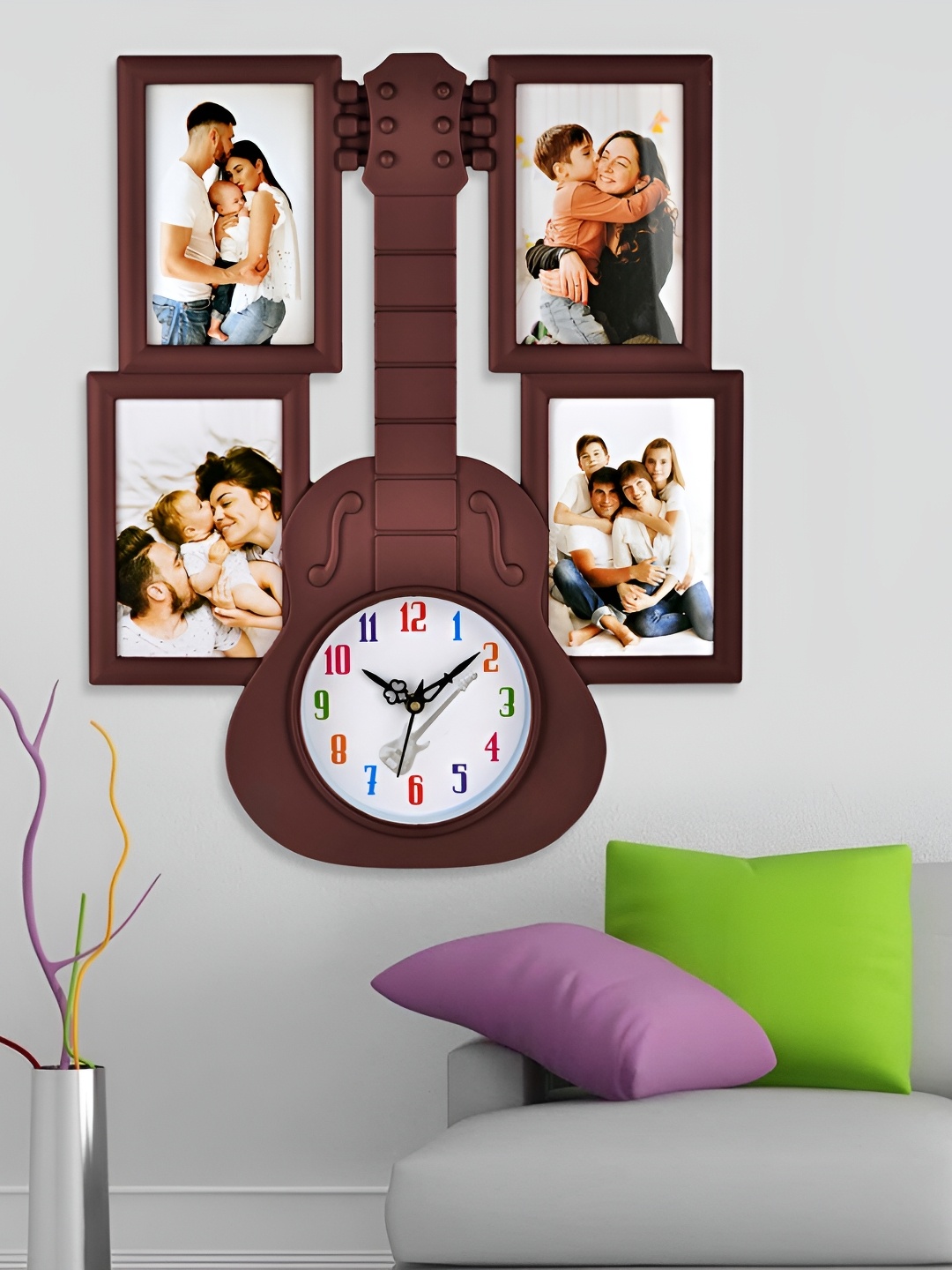 

Attractionz Brown and White Round Analogue Contemporary Wall Clock