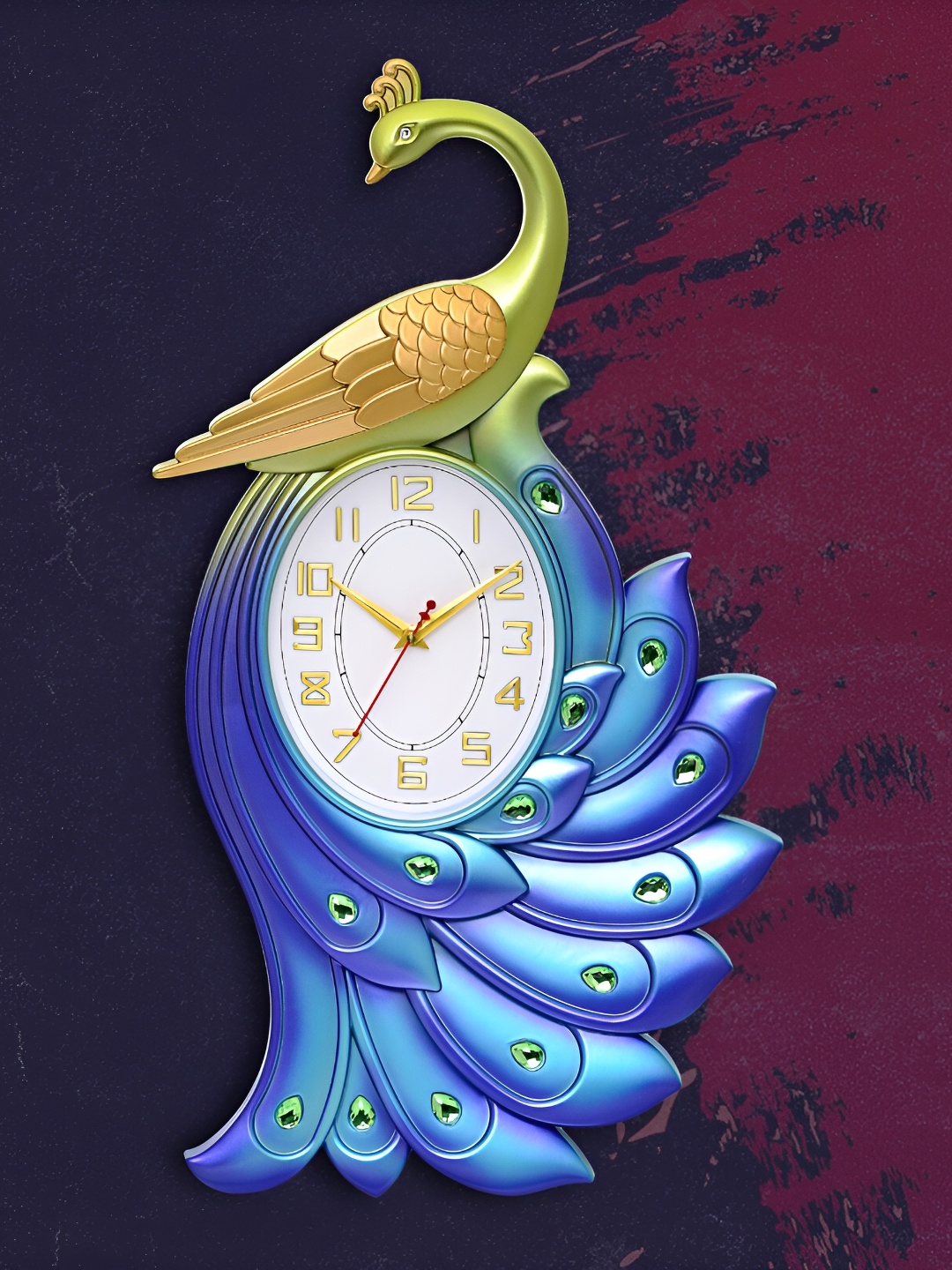 

Attractionz Blue and Green Oval Analogue Contemporary Wall Clock