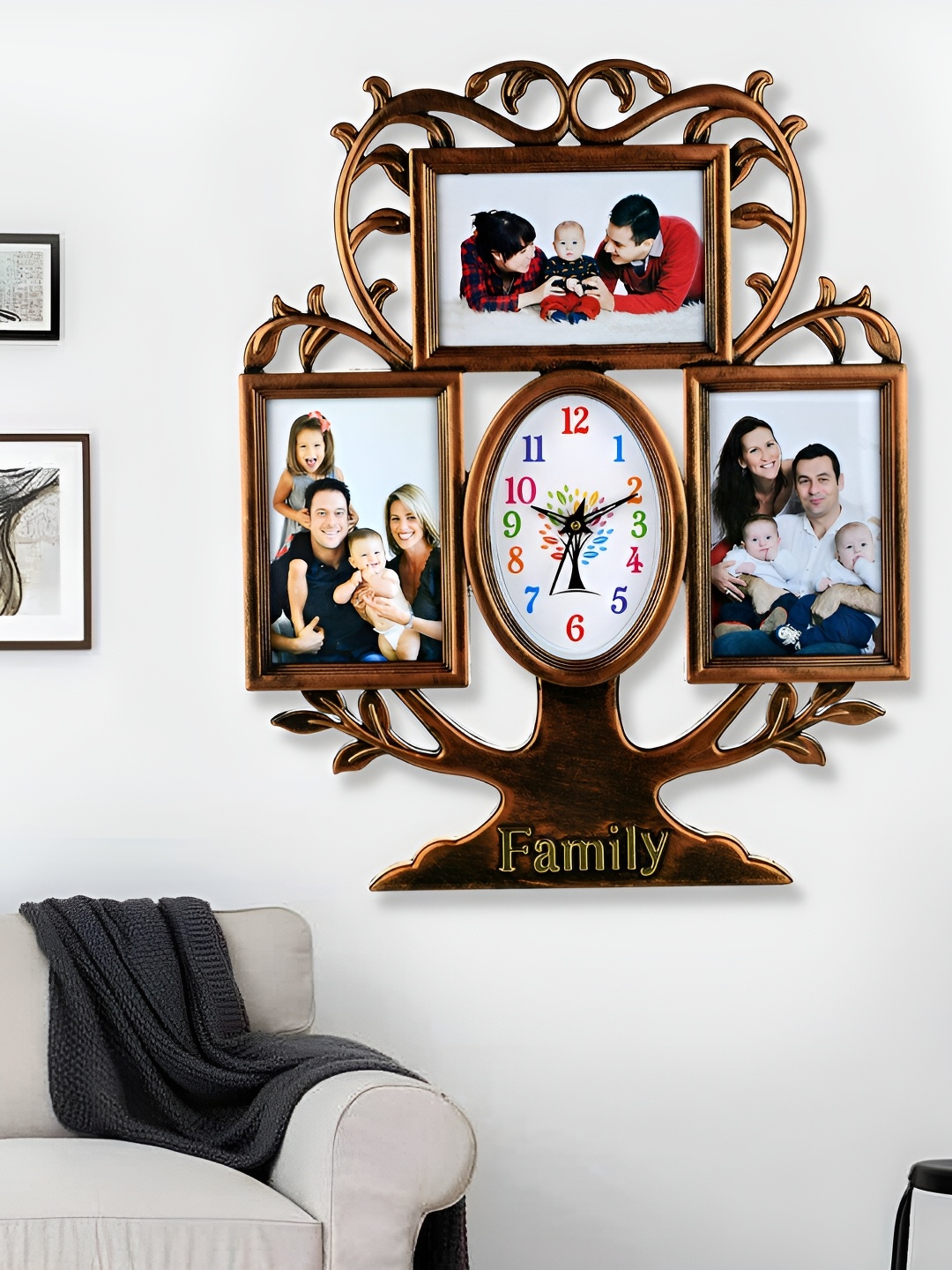 

Attractionz Brown & White Oval Textured Contemporary Wall Clock