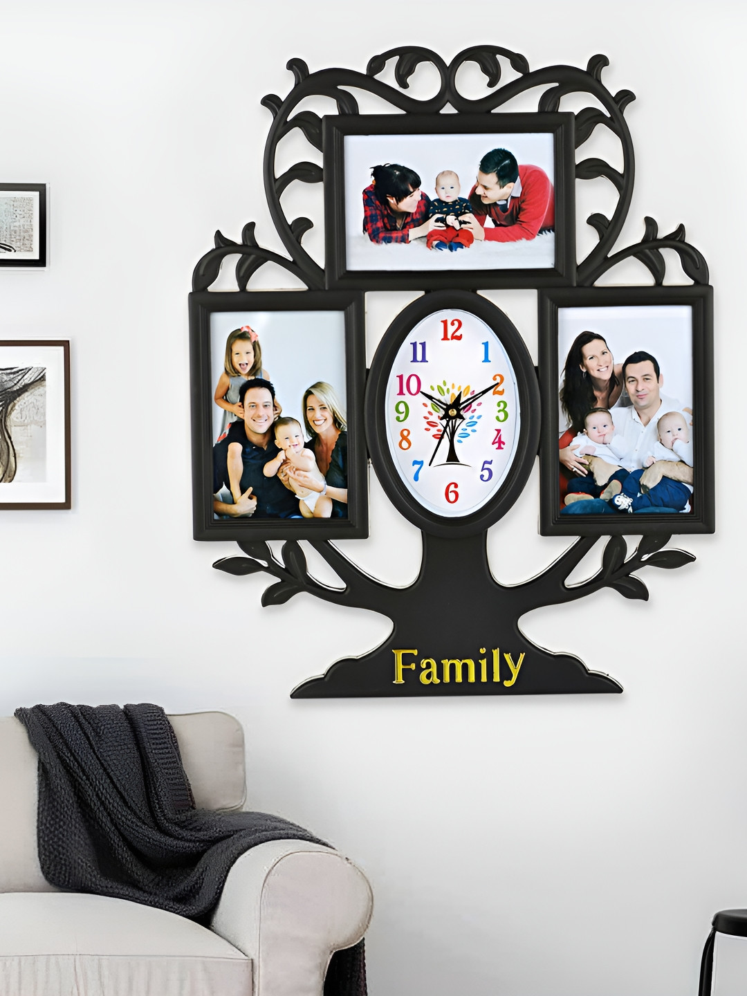 

Attractionz Black & White Oval Contemporary Wall Clock