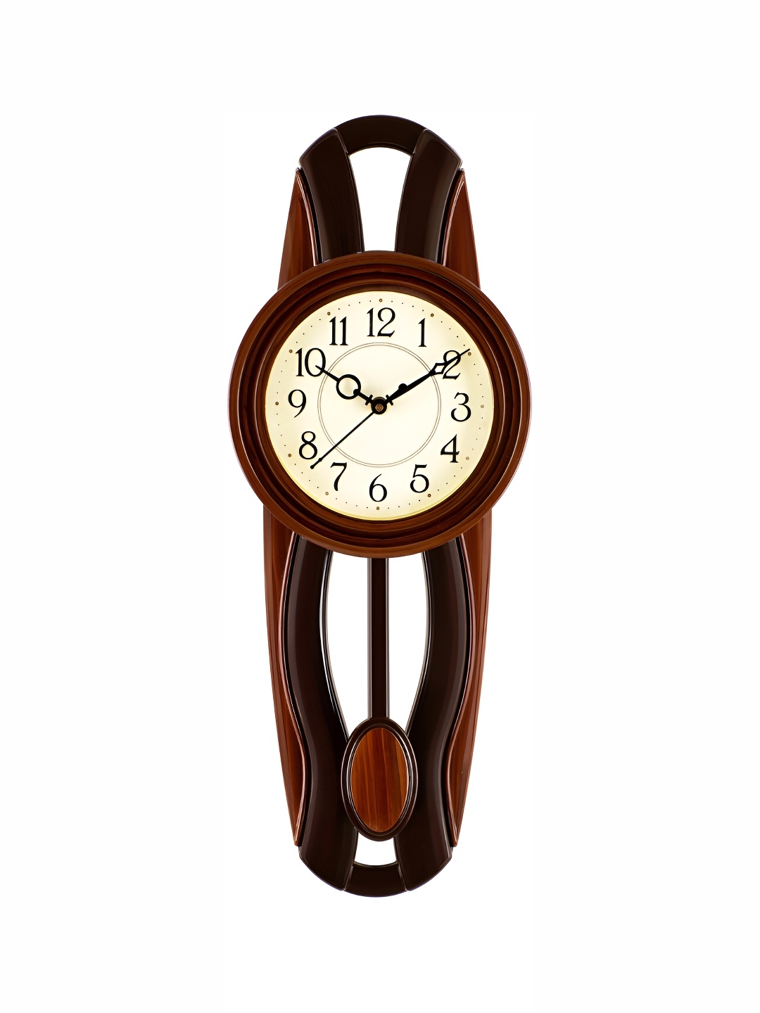 

Attractionz Brown Round Pendulum Analogue Wall Clock