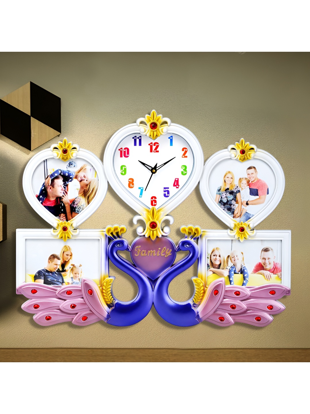 

Attractionz Purple & White Textured Love Shaped Contemporary Wall Clock