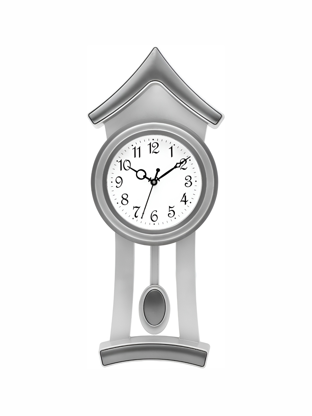 

Attractionz Grey Red Round Shape Textured Analogue Pendulum Contemporary Wall Clock