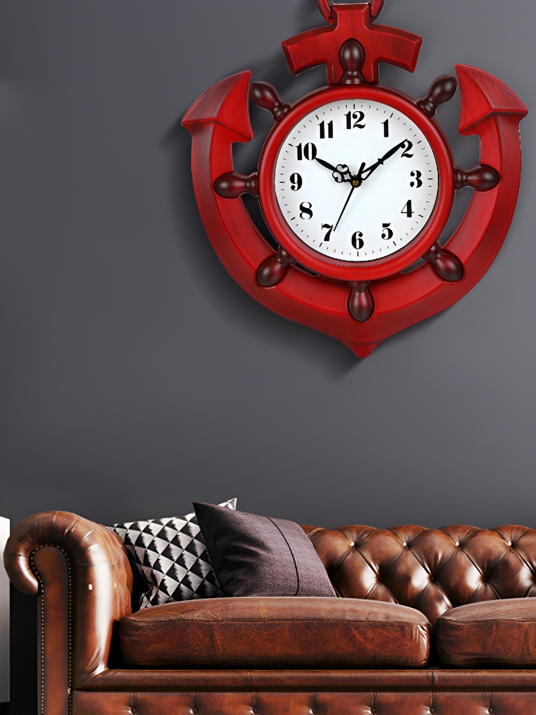 

Attractionz Red Round Shape Textured Analogue Contemporary Wall Clock