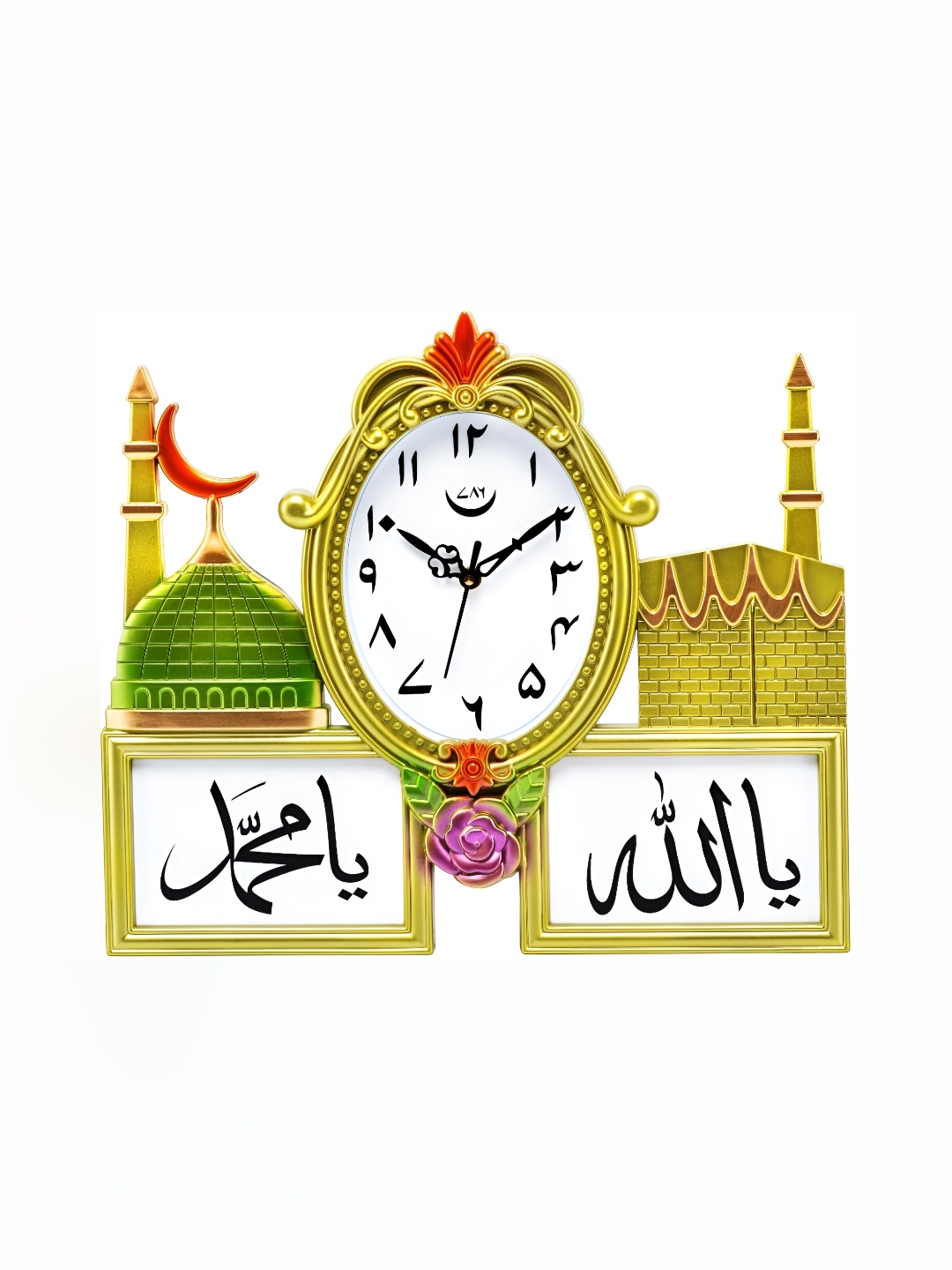 

Attractionz Gold Toned & Green Textured Traditional Analogue Wall Clock